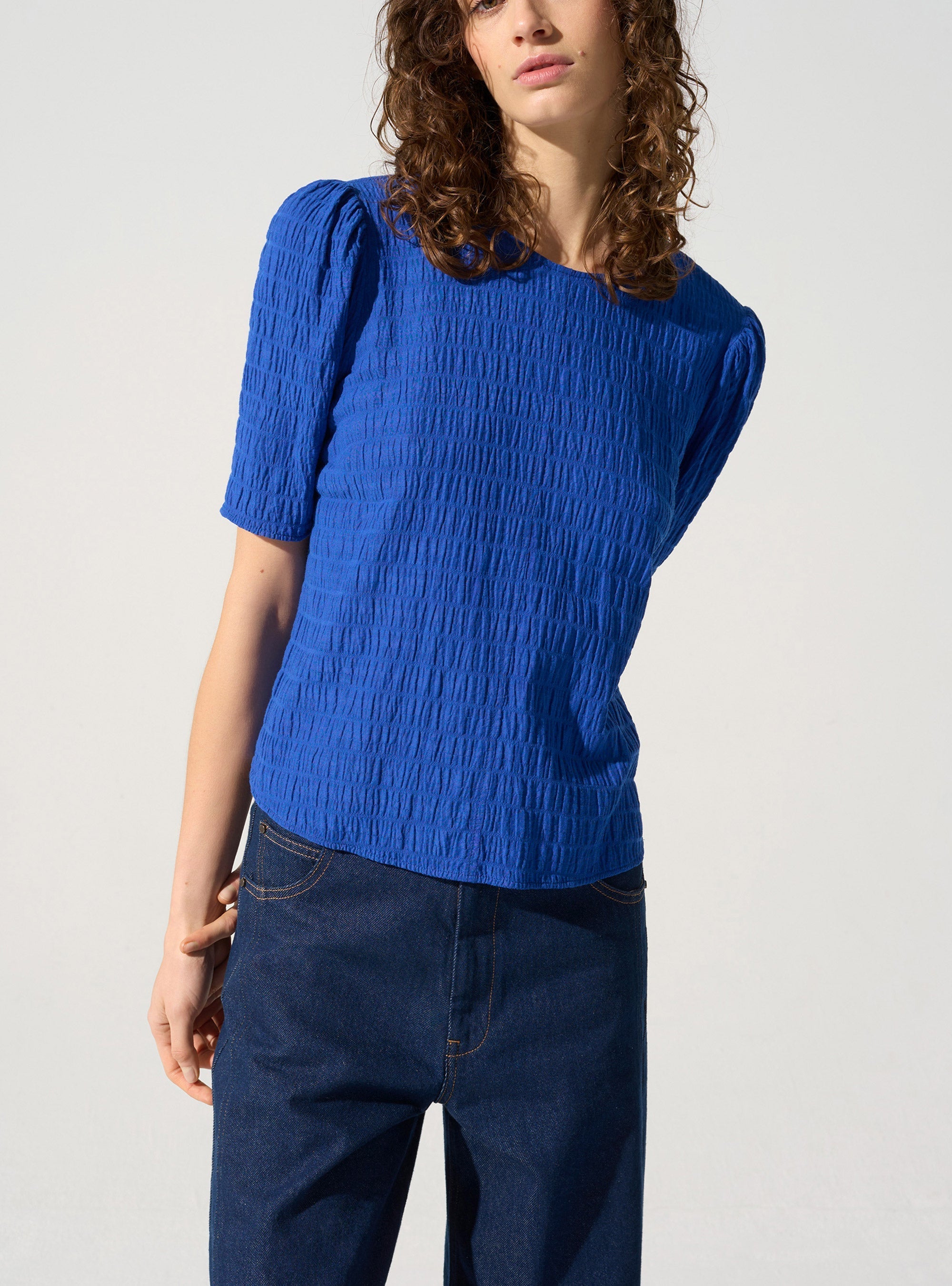 Blouse manches 3/4 acoté