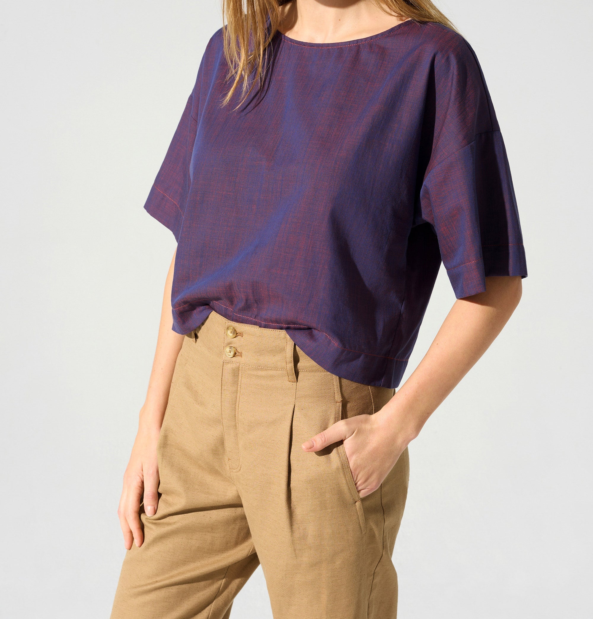 T-shirt coupe droite acoté