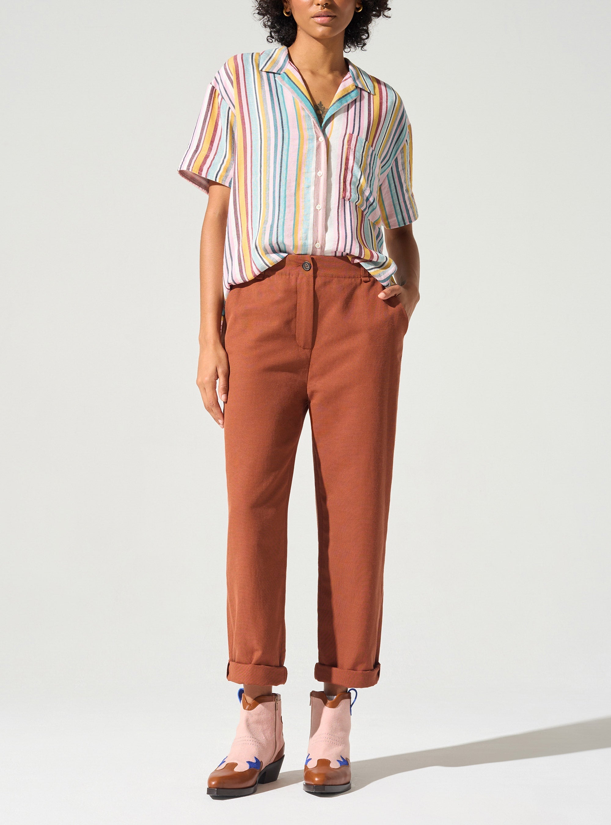 Chemise ample rayée acoté