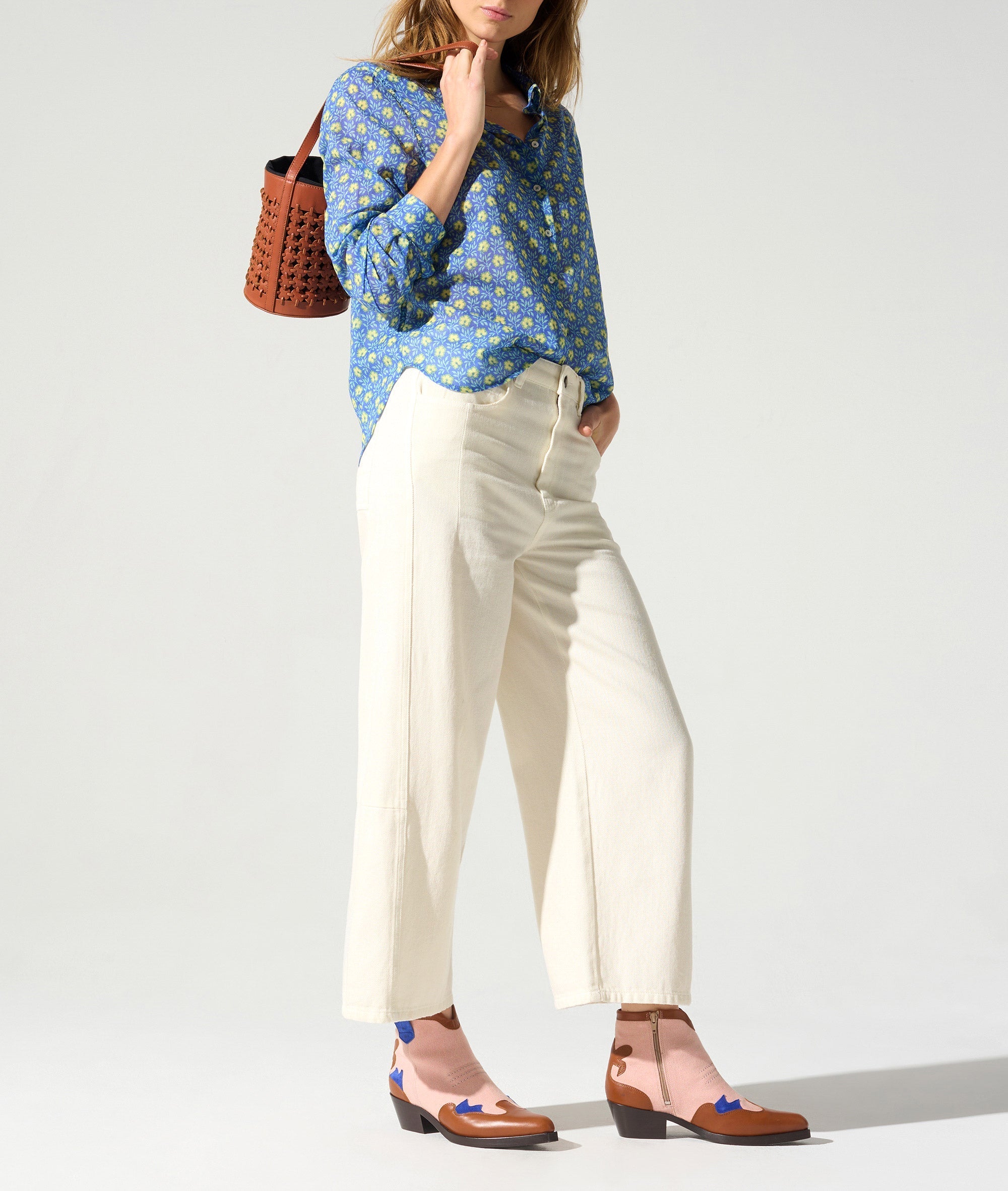 Chemise droite imprimée acoté