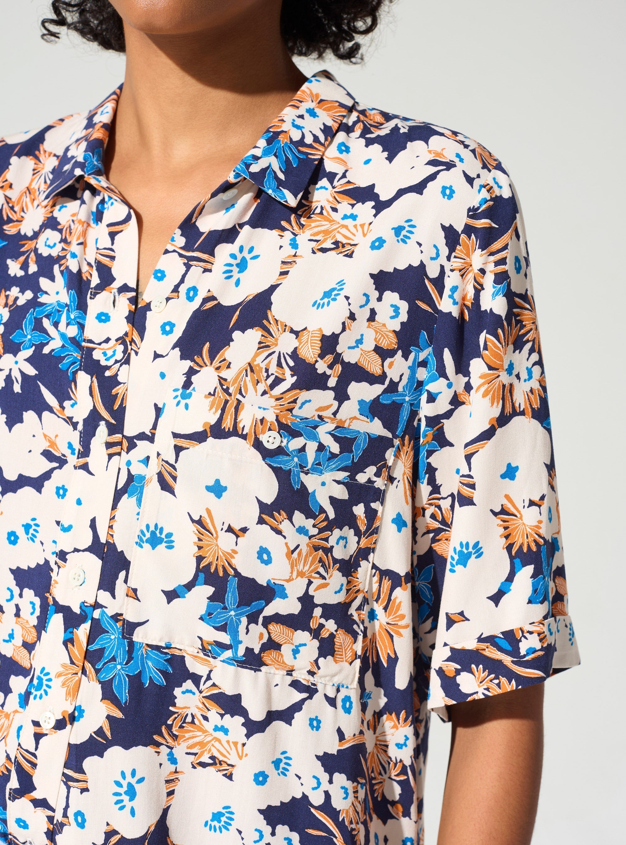 Chemise droite imprimée acoté