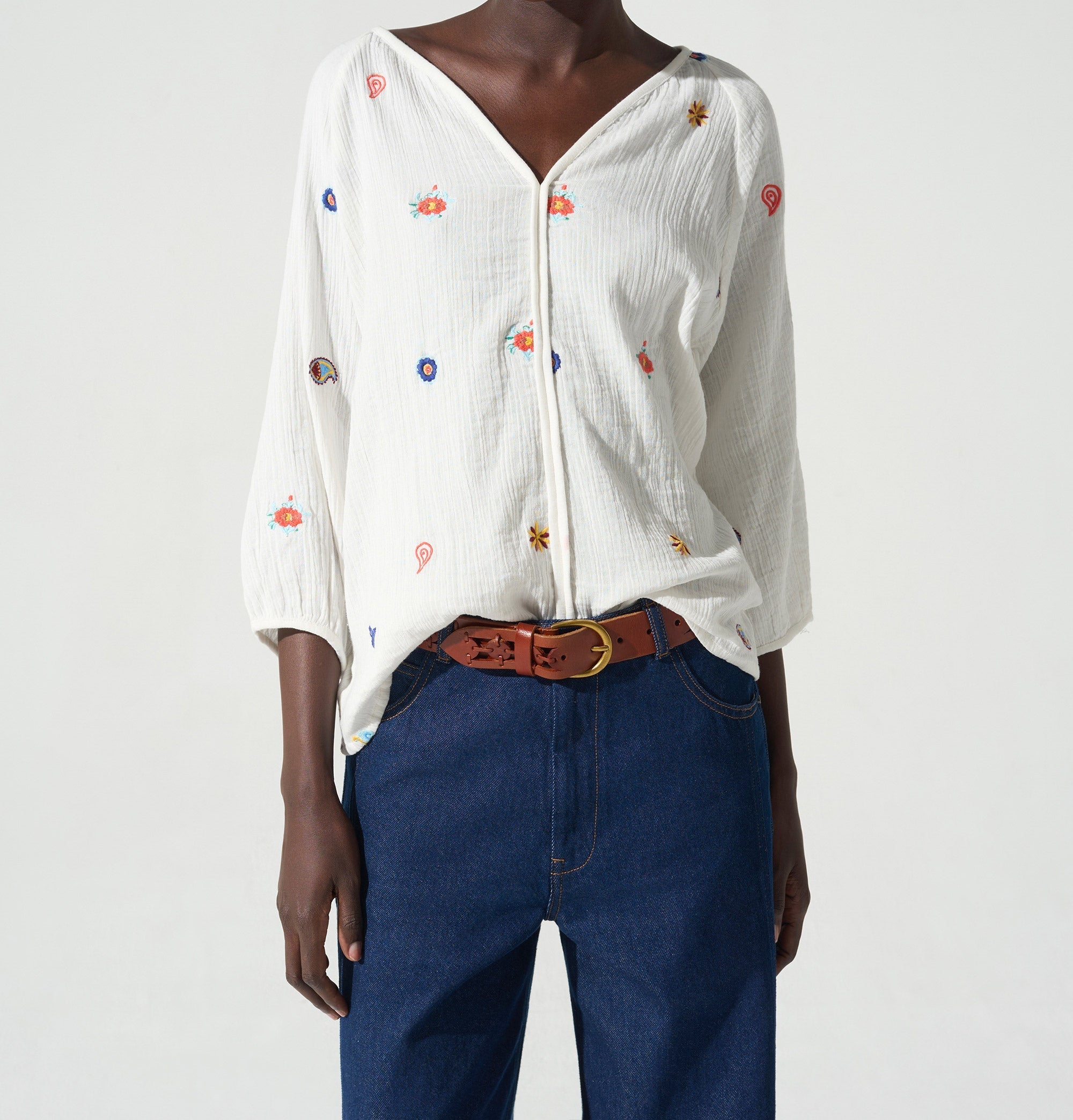 Blouse brodée acoté