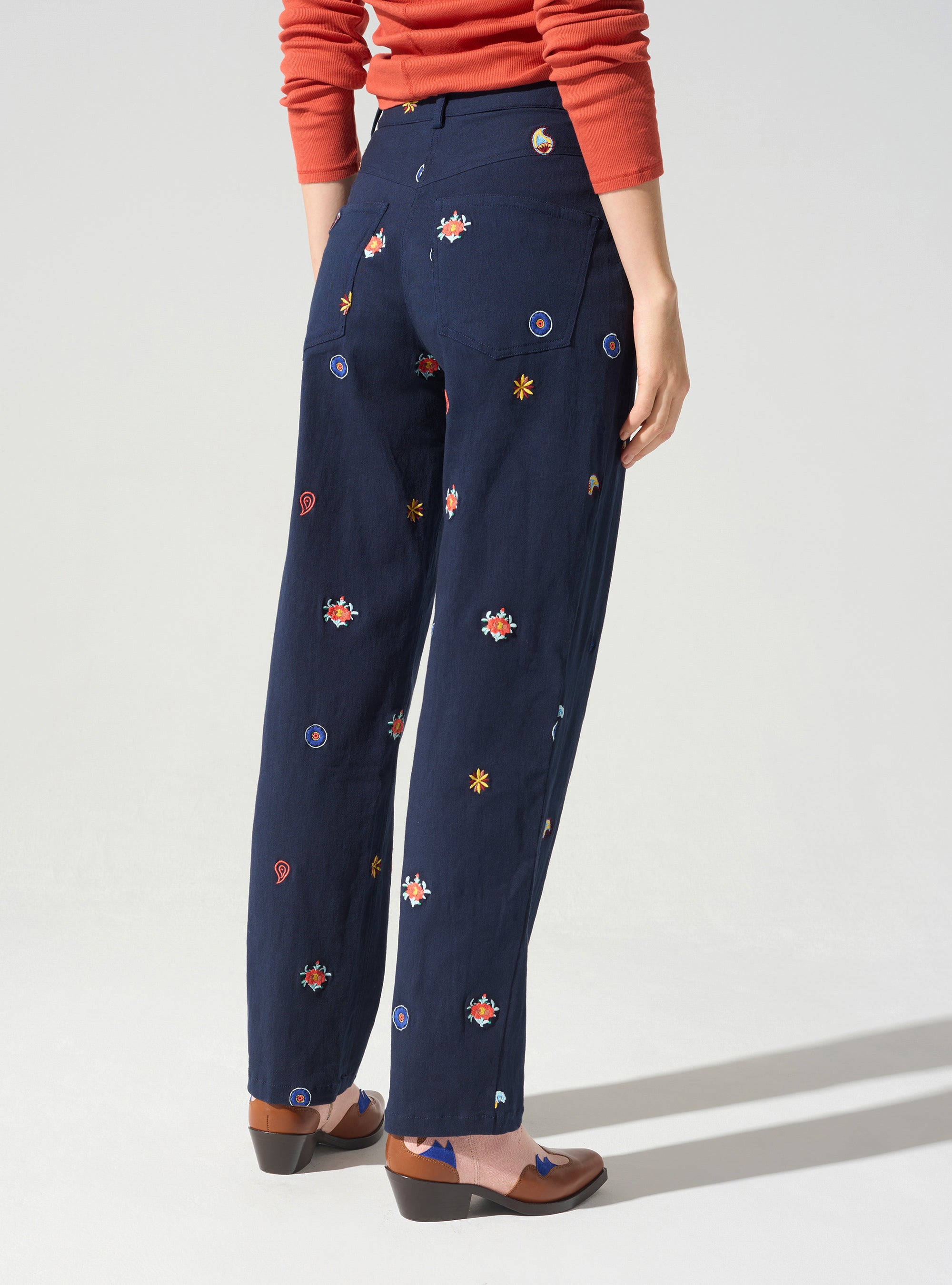 Pantalon esprit jean acoté