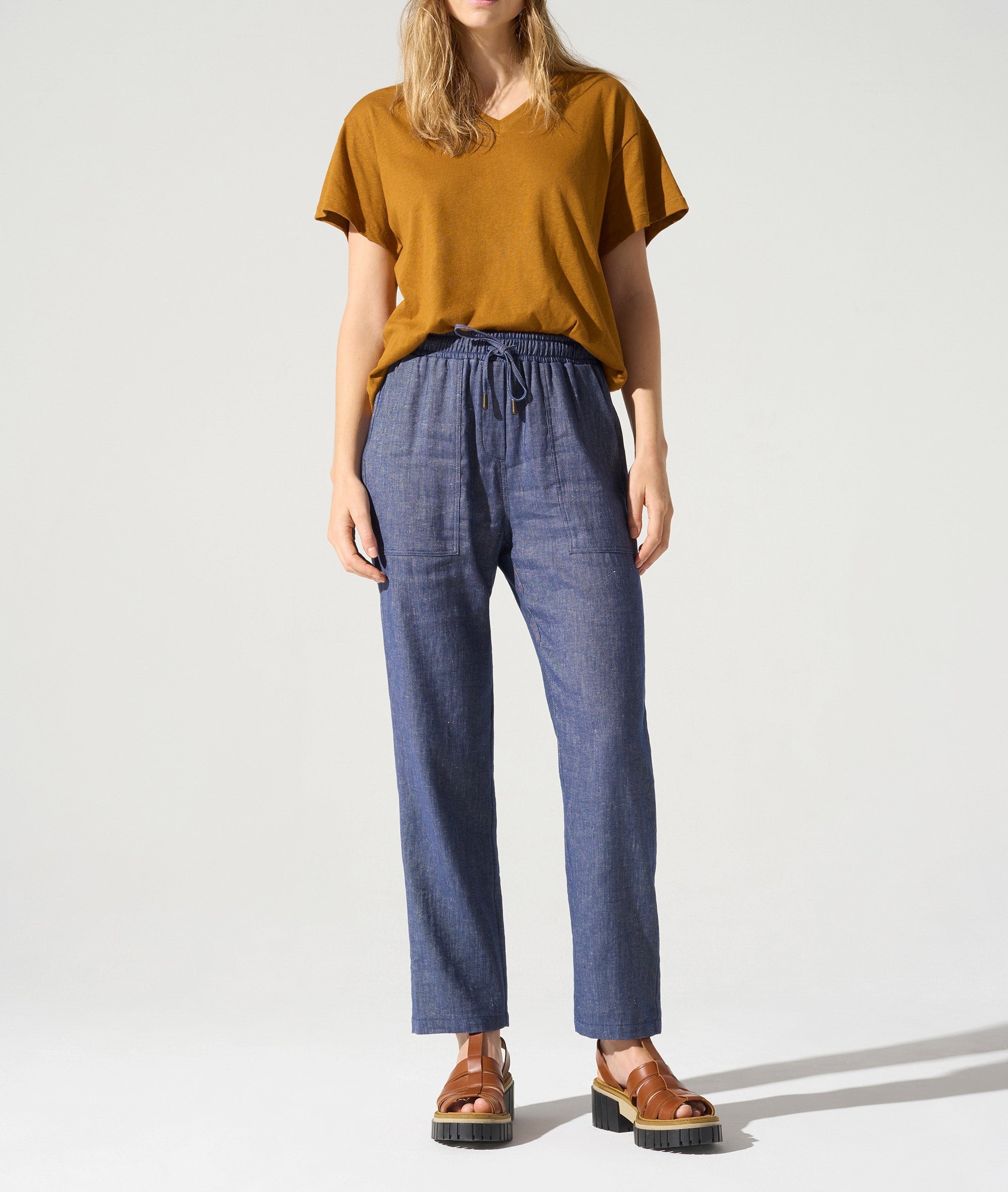 Pantalon décontracté acoté