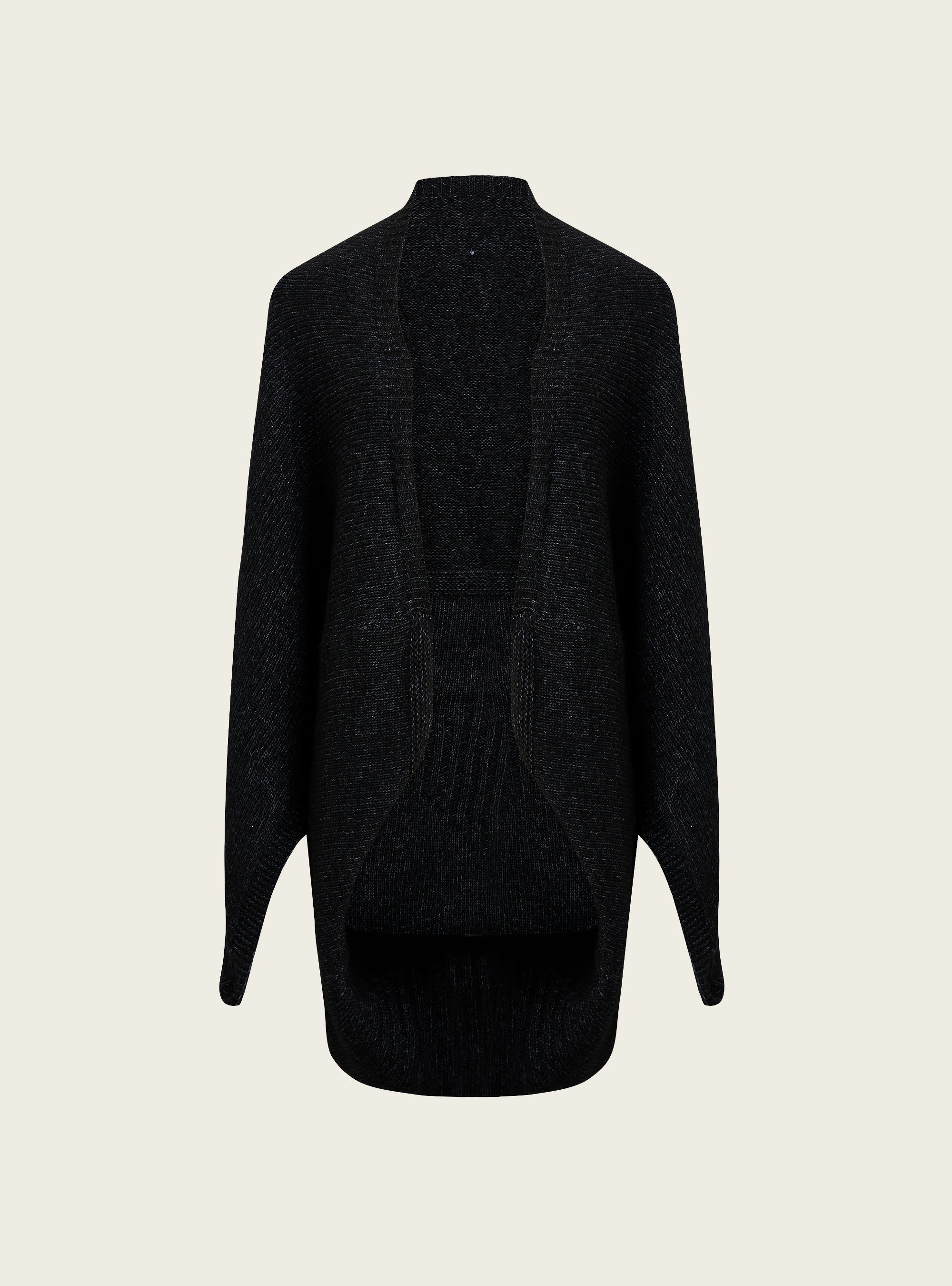 Cardigan sans manches en laine et coton acoté