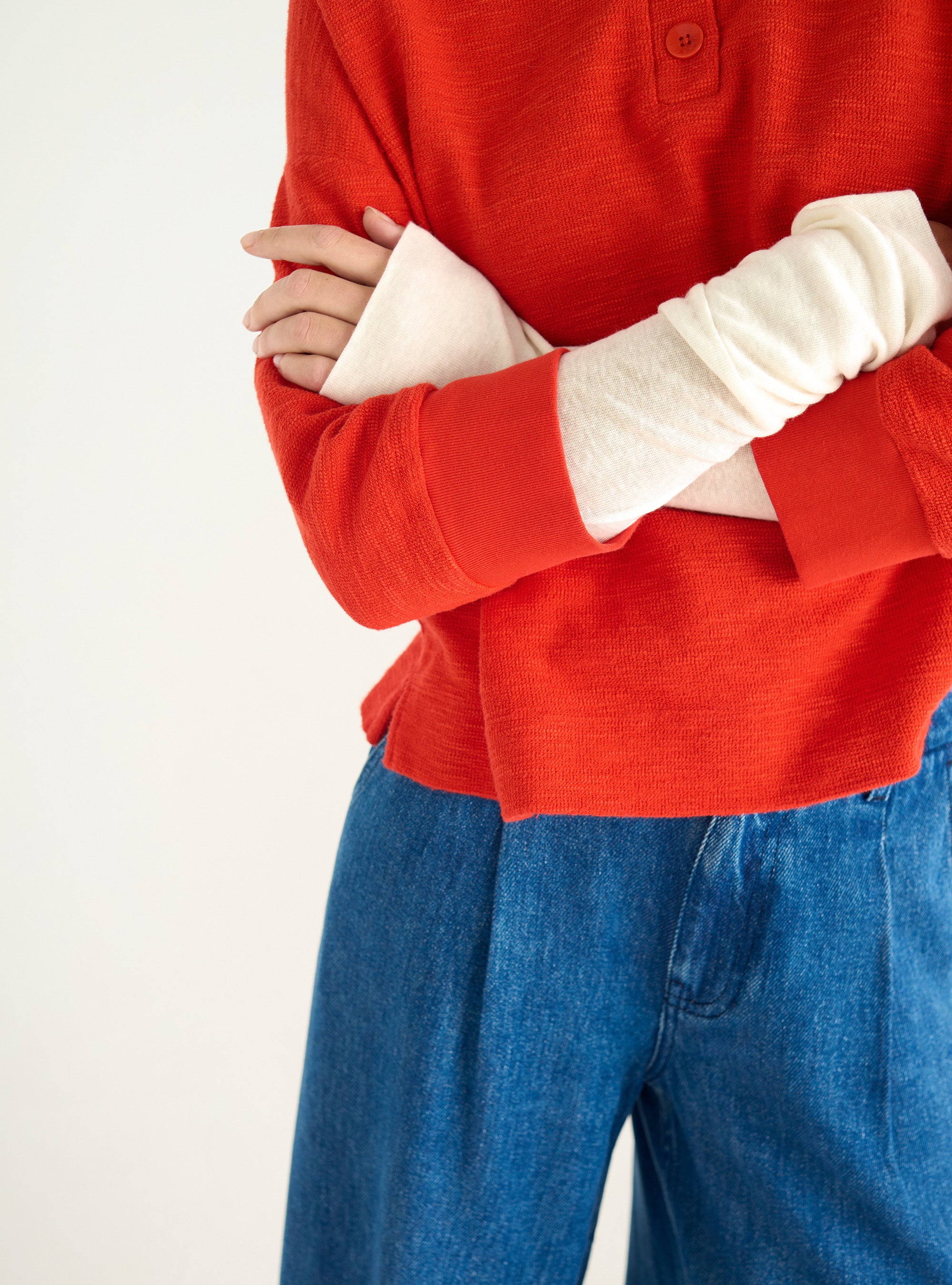 Oversized flame polo shirt