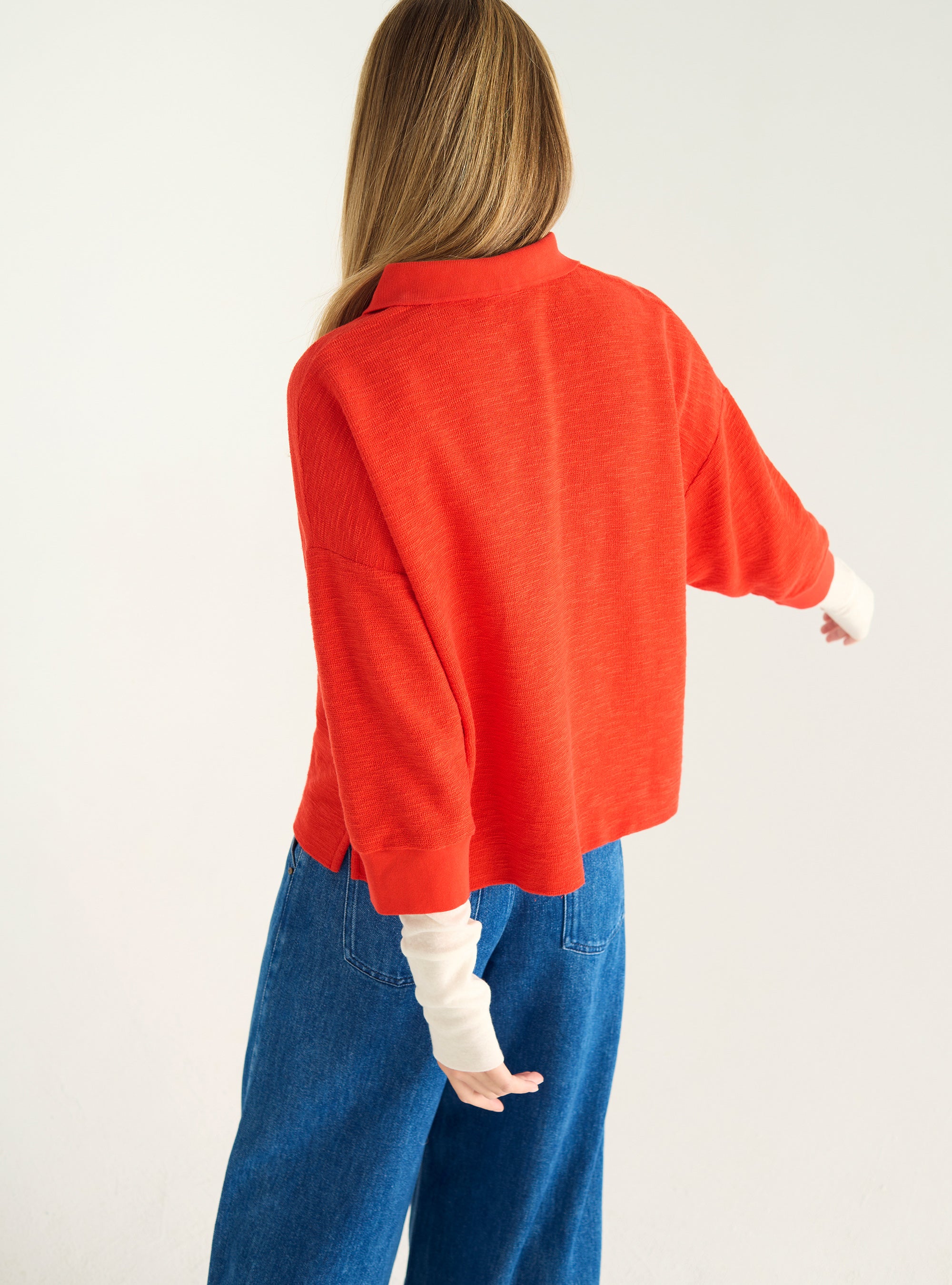 Oversized flame polo shirt