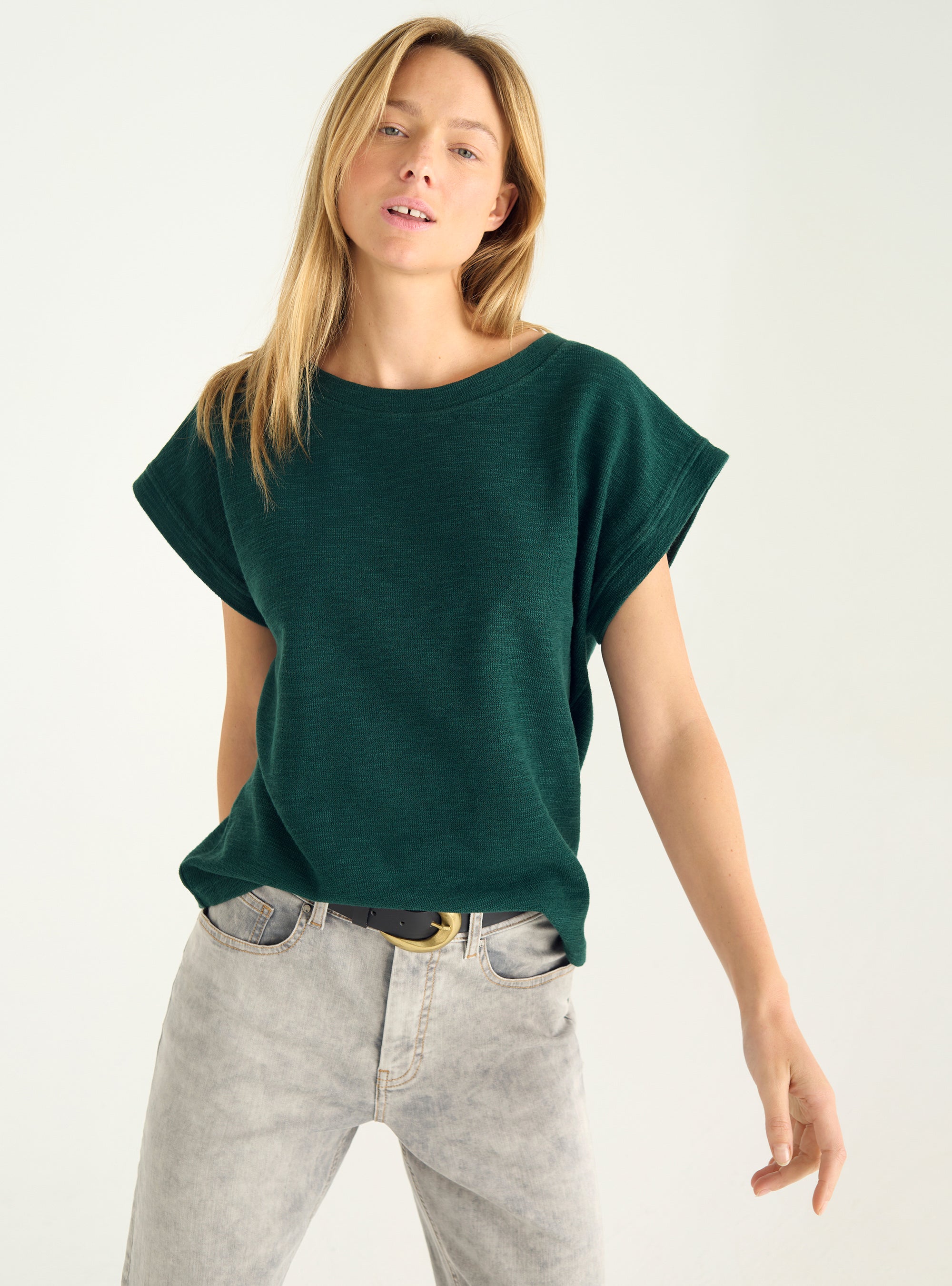 T-shirt ample en interlock flammé