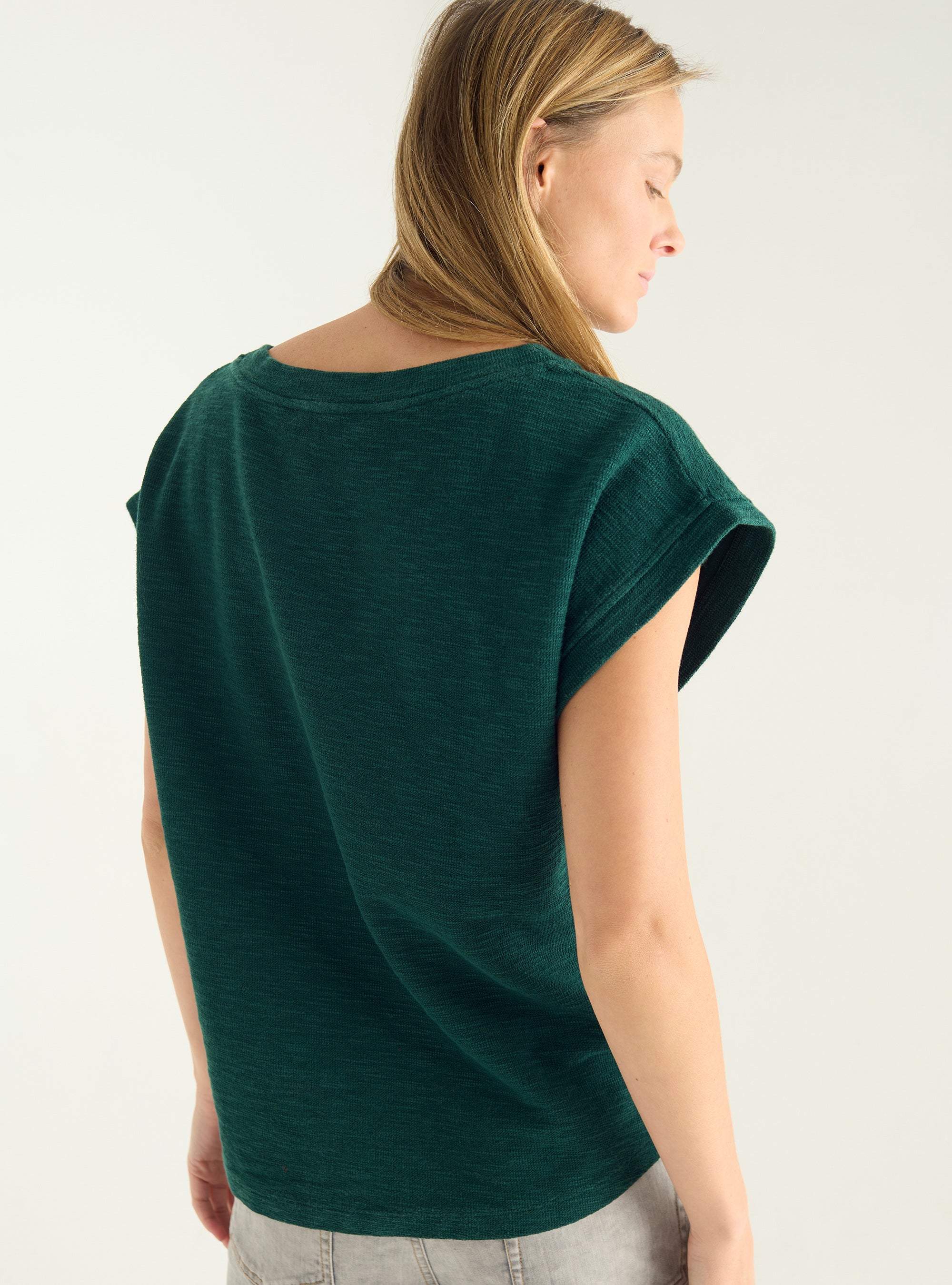 T-shirt ample en interlock flammé