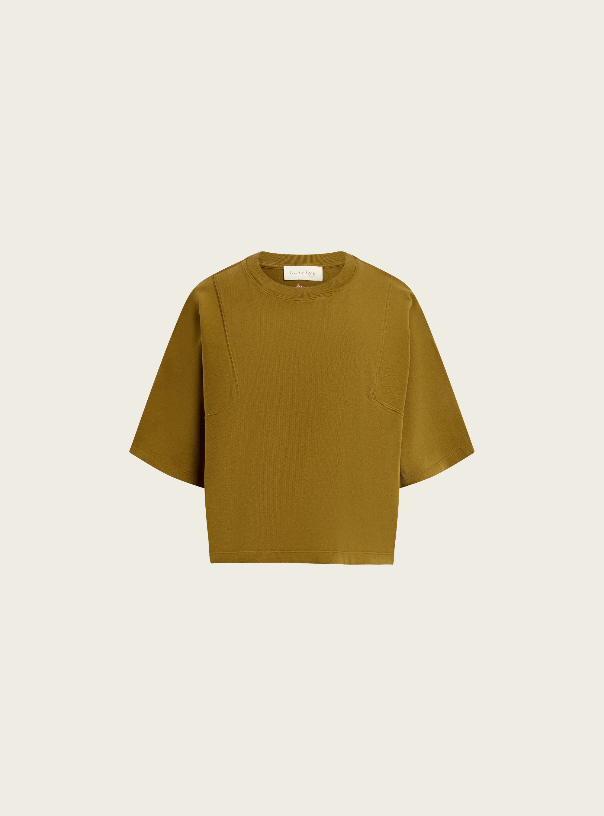 T-shirt boxy en coton bio acoté