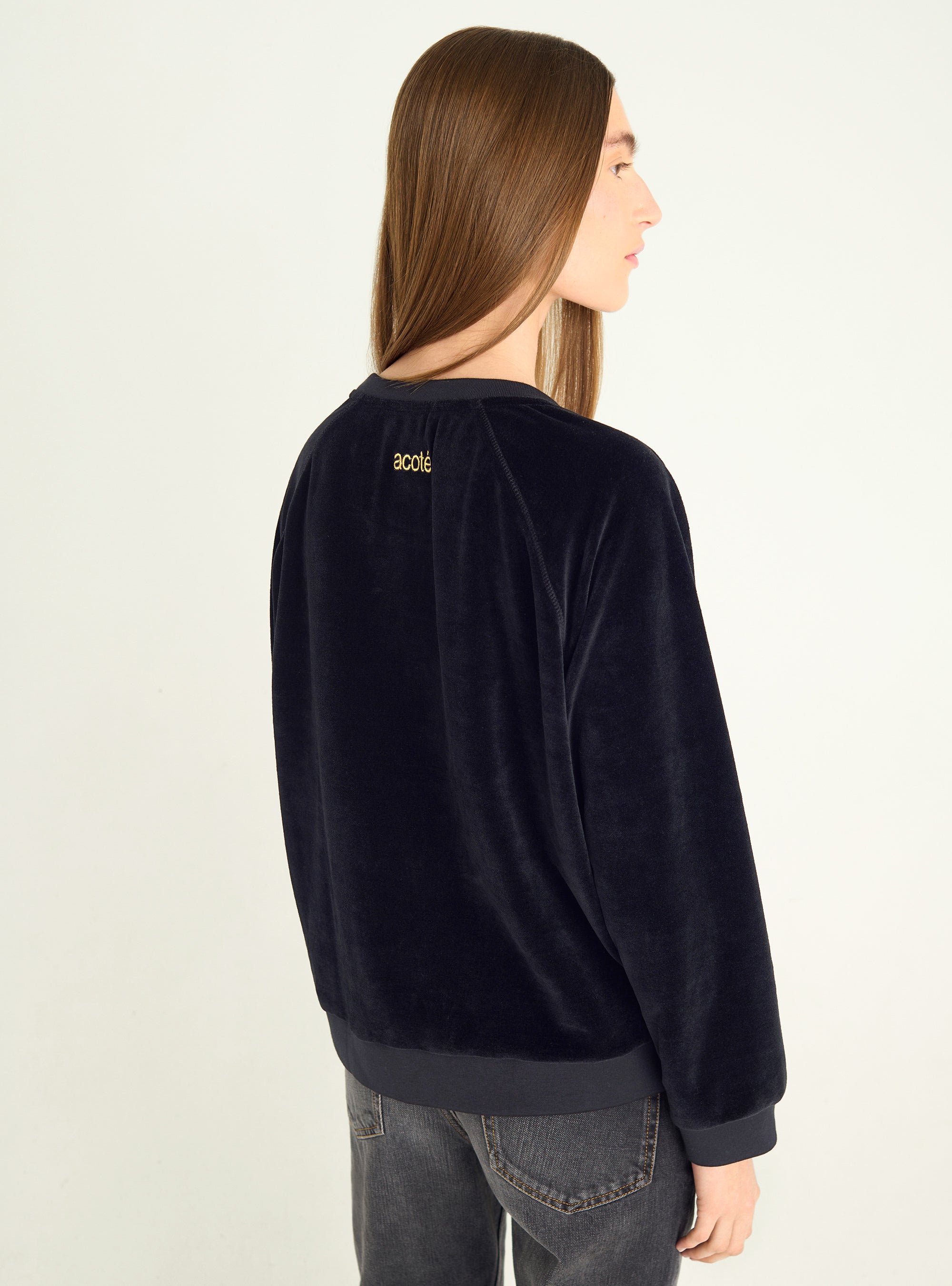 Cotton velvet sweatshirt