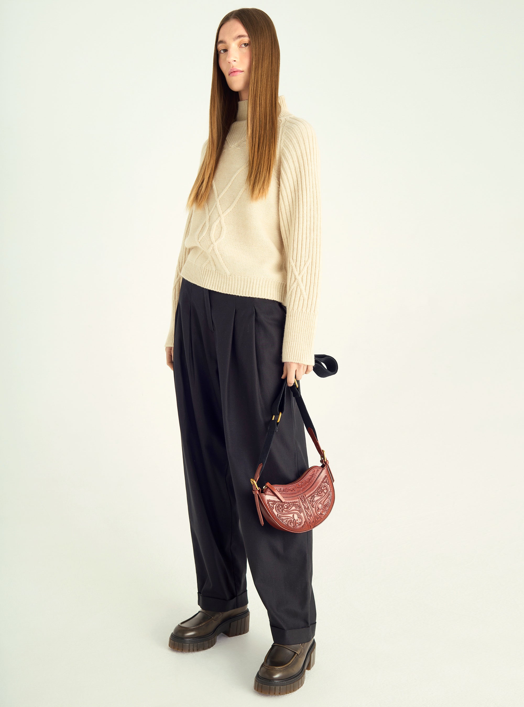 Wide chevron pants