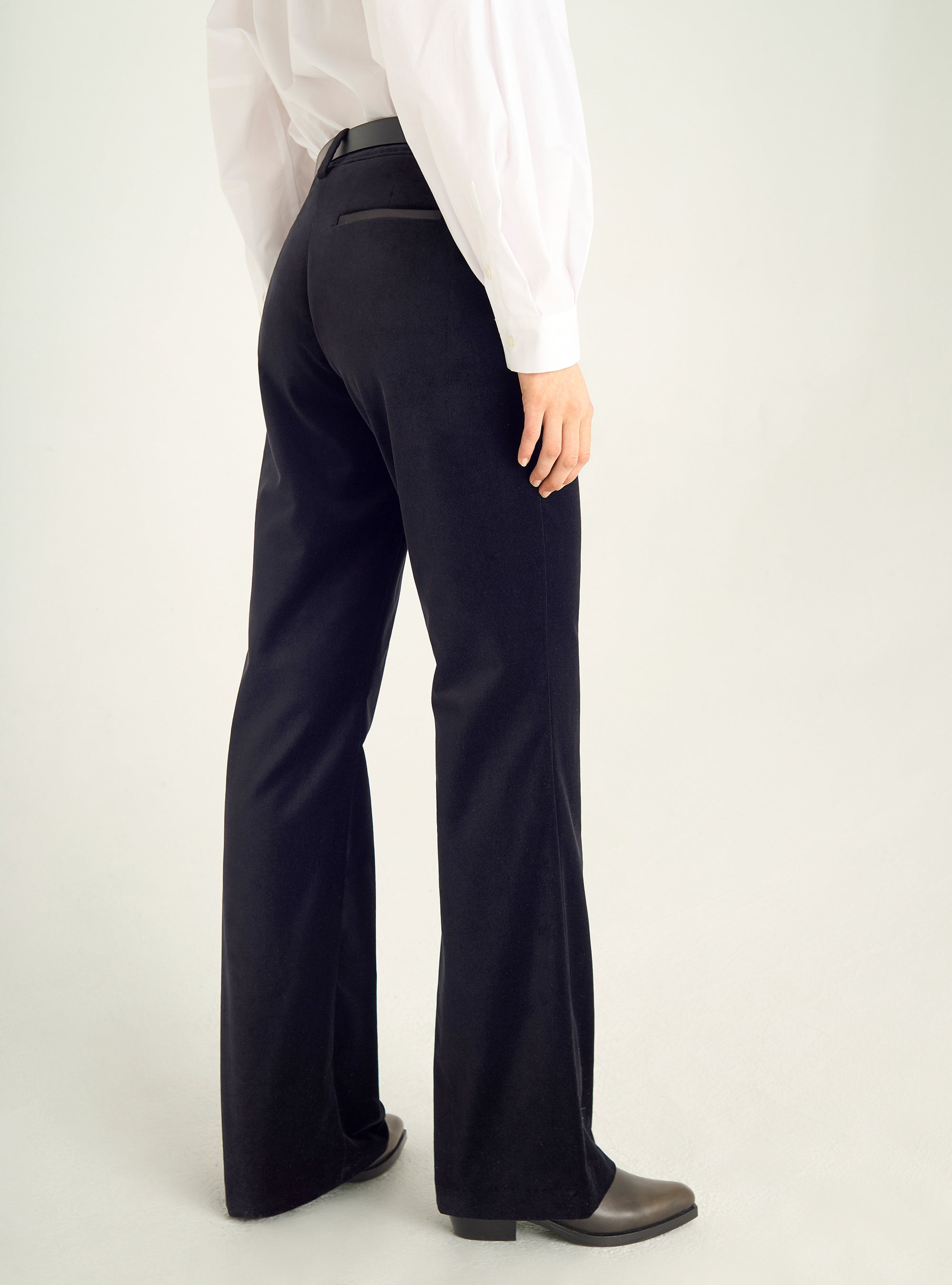 Flared velvet pants