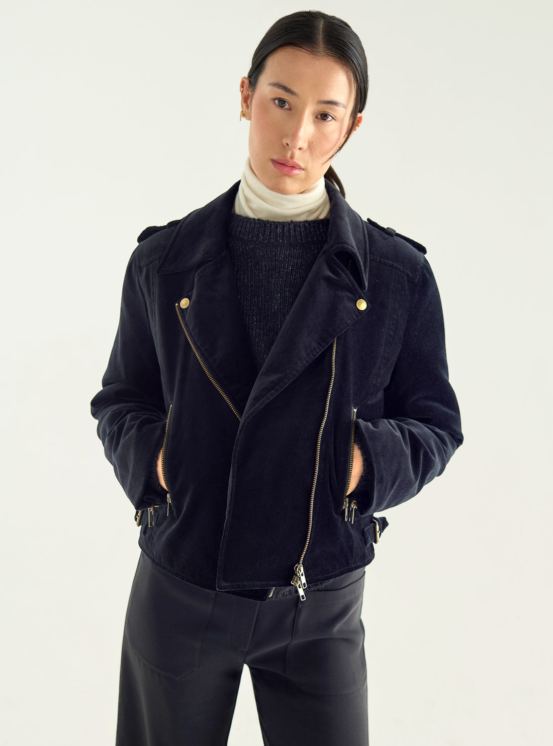 Short velvet perfecto jacket