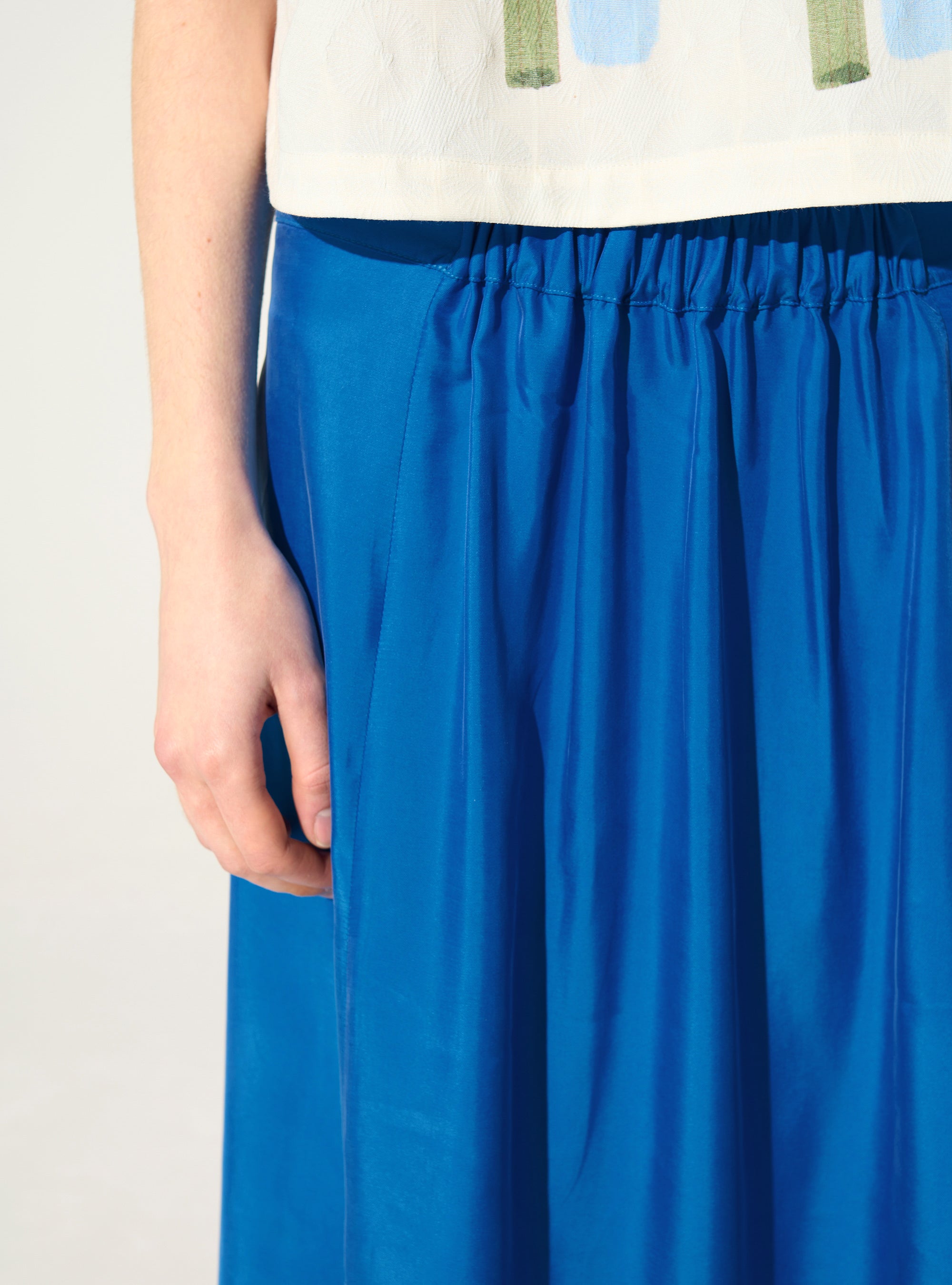 blue cupro skirt