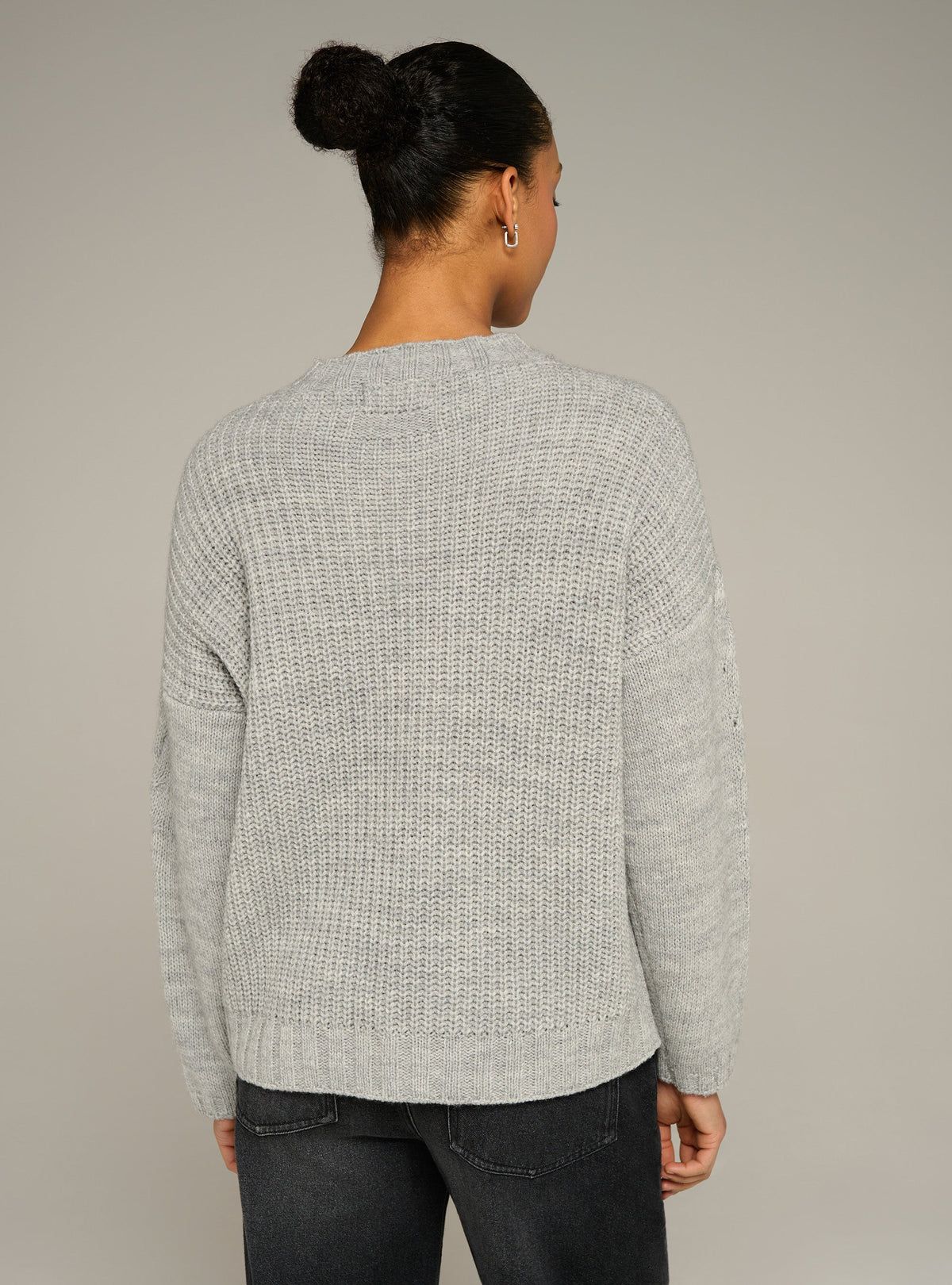 Cotélac acoté pull col rond oversize en maille torsadée