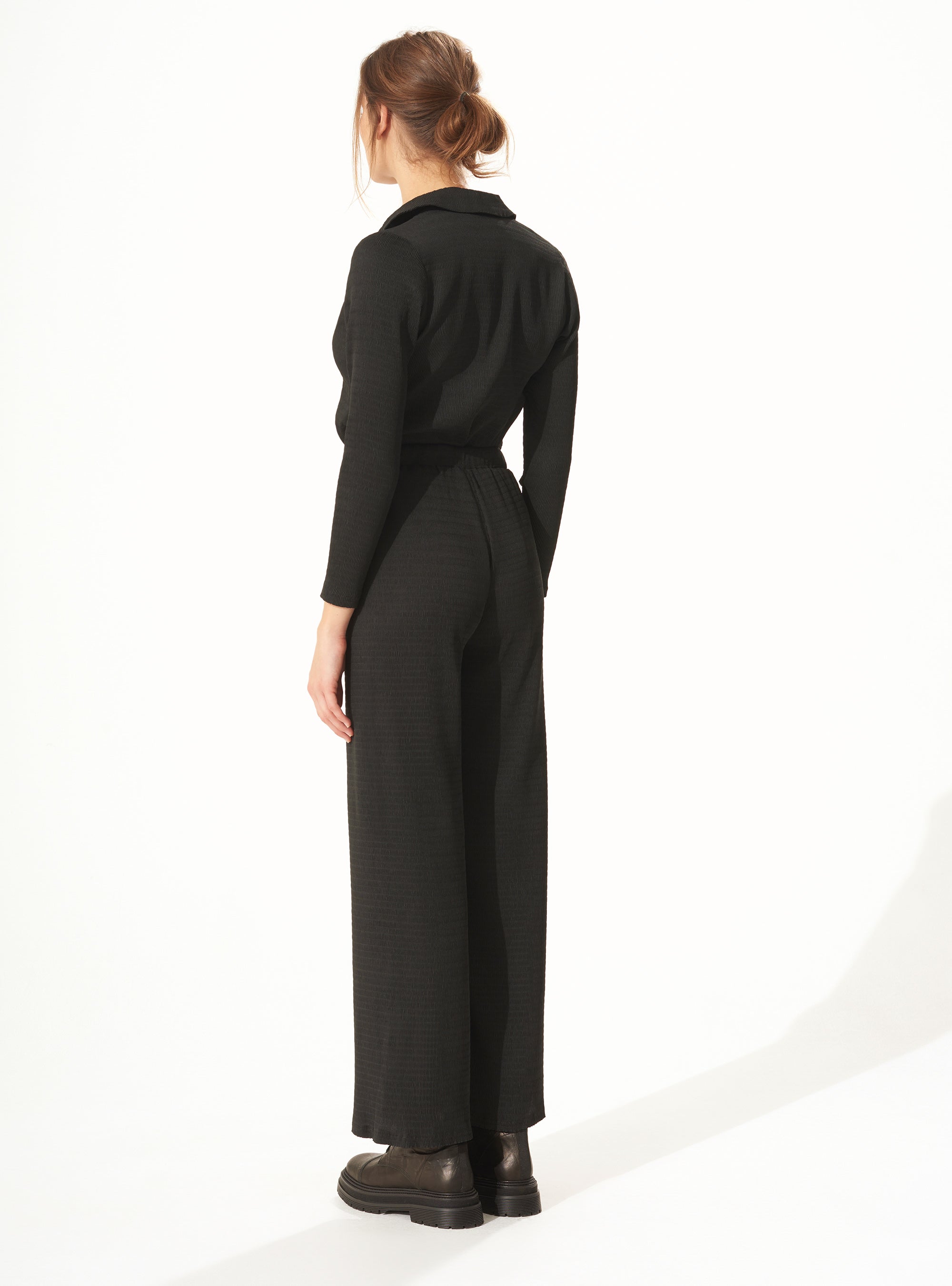 Pantalon large bouillonné Noir