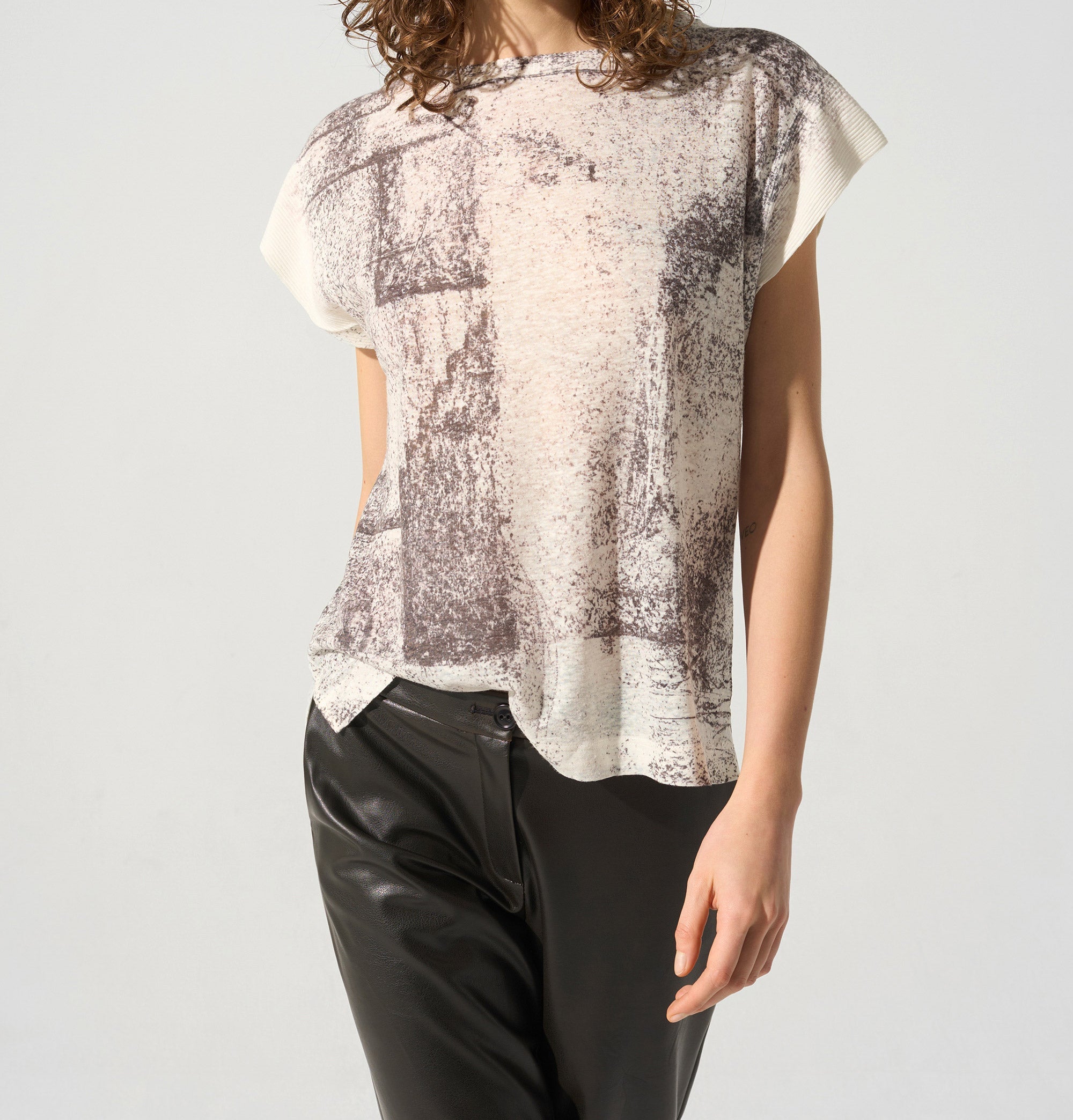 T-shirt manches plissées Cotélac