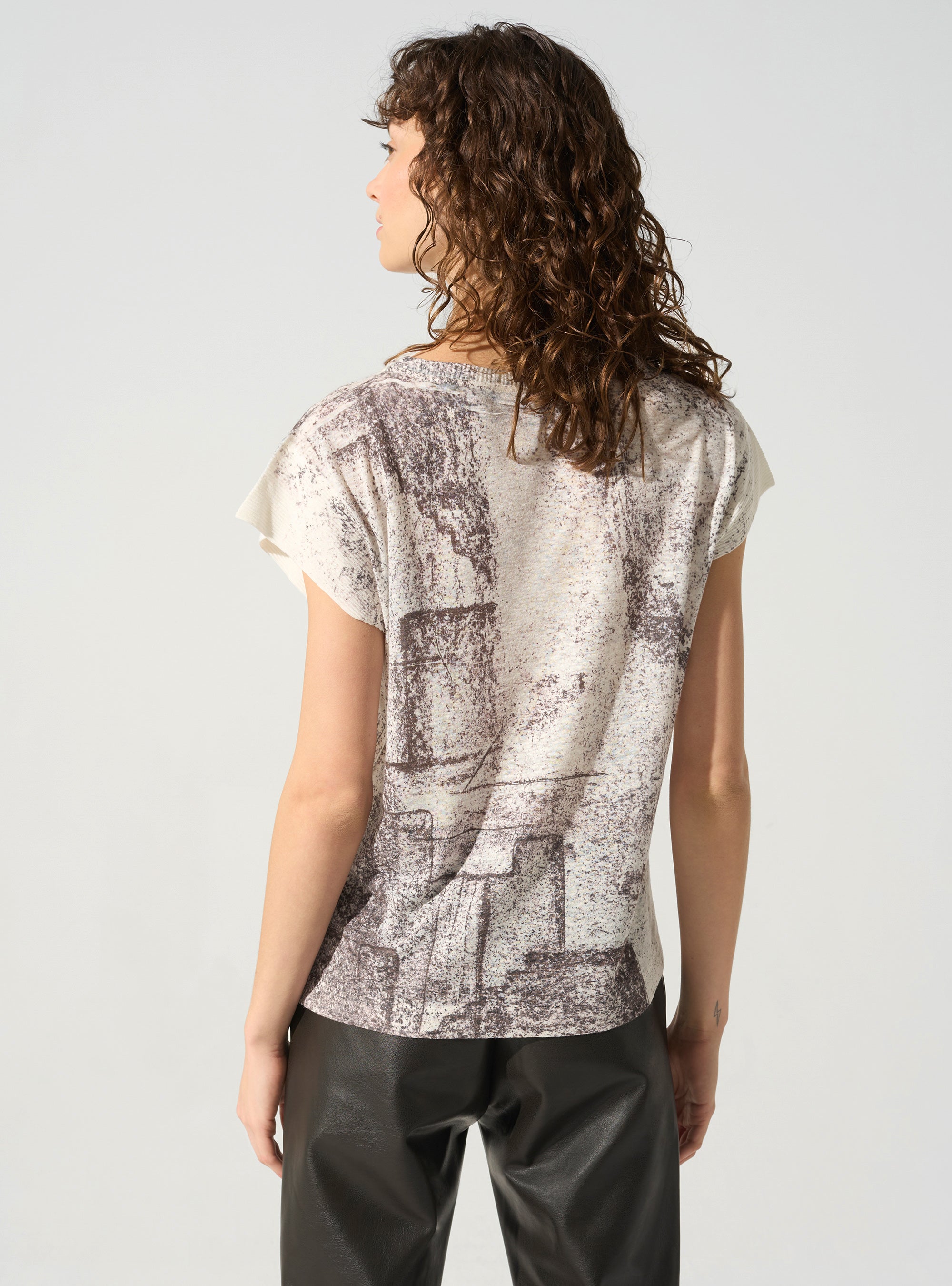 T-shirt manches plissées