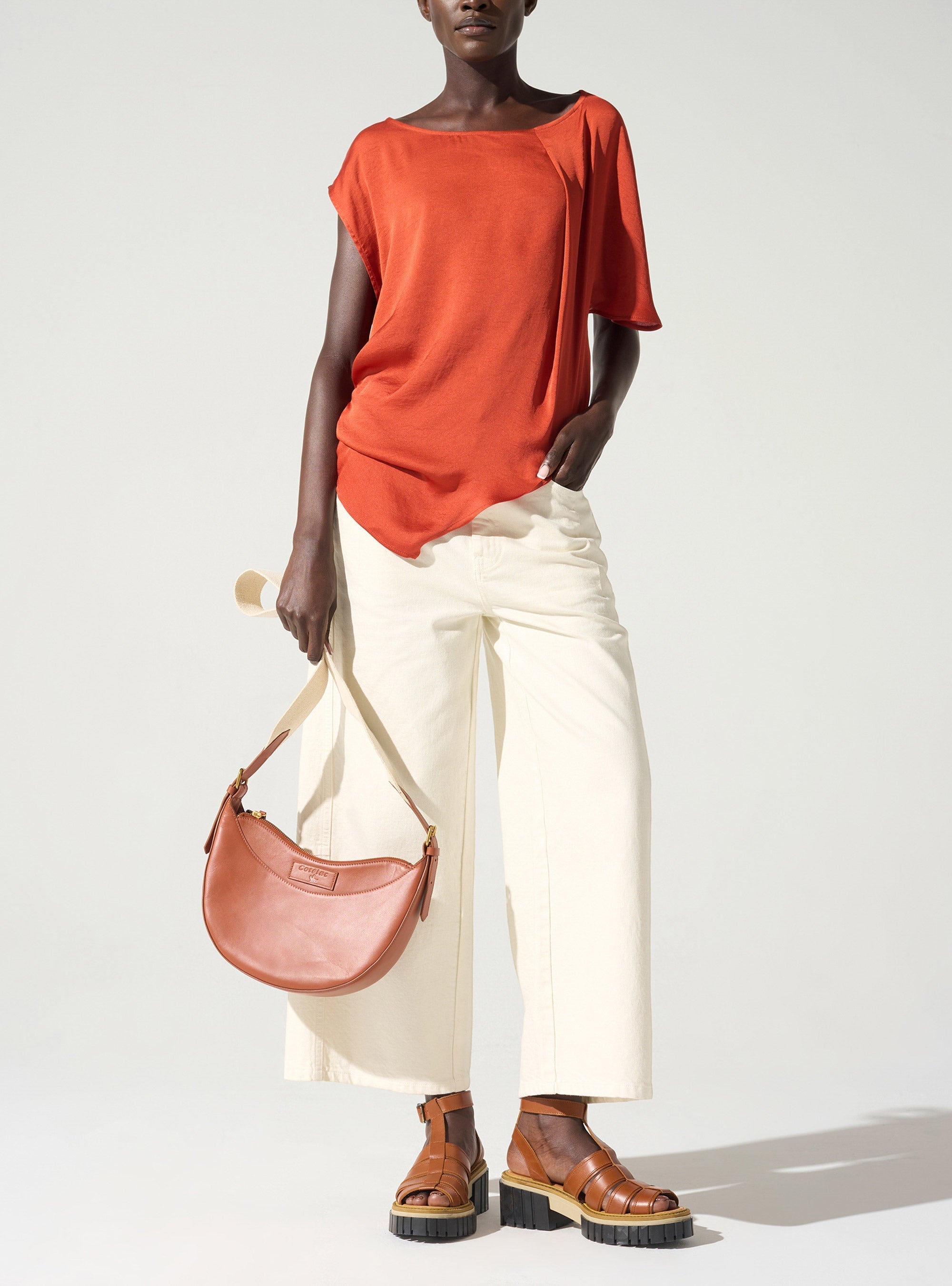 Blouse asymétrique encolure bateau Cotélac