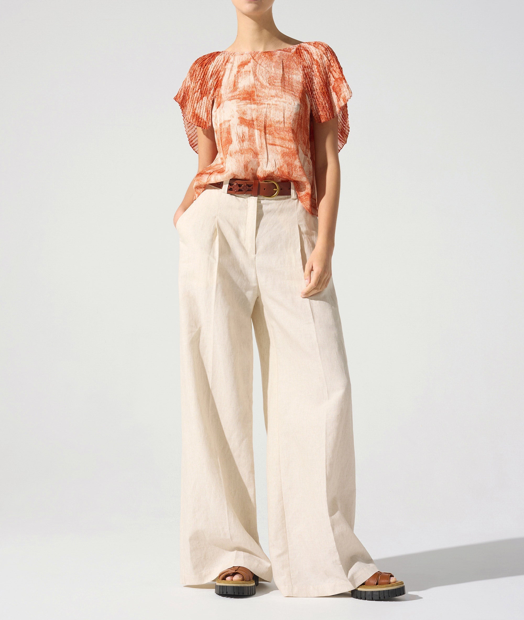 Débardeur avec volants plissés Cotélac