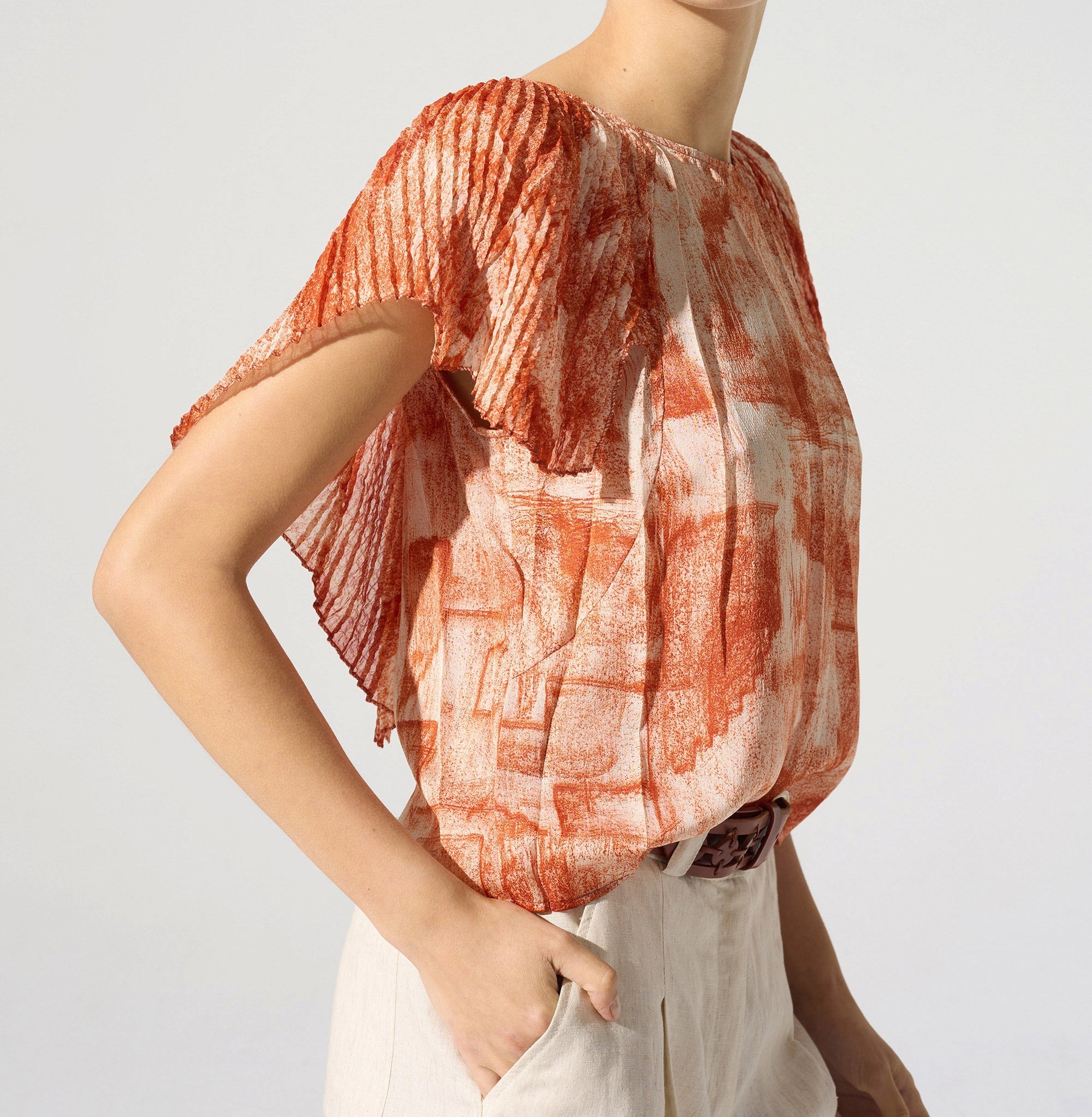 Débardeur avec volants plissés Cotélac