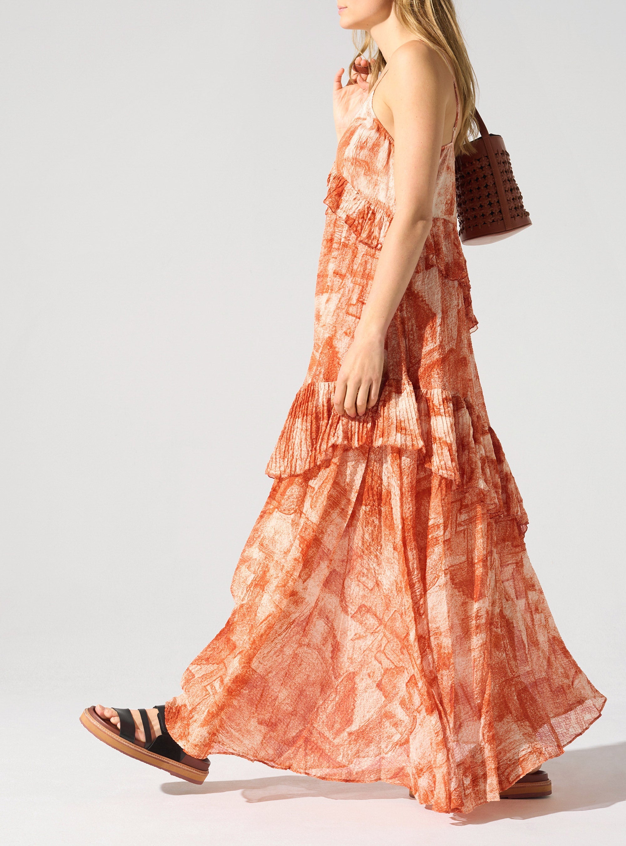 Robe longue fines bretelles Cotélac