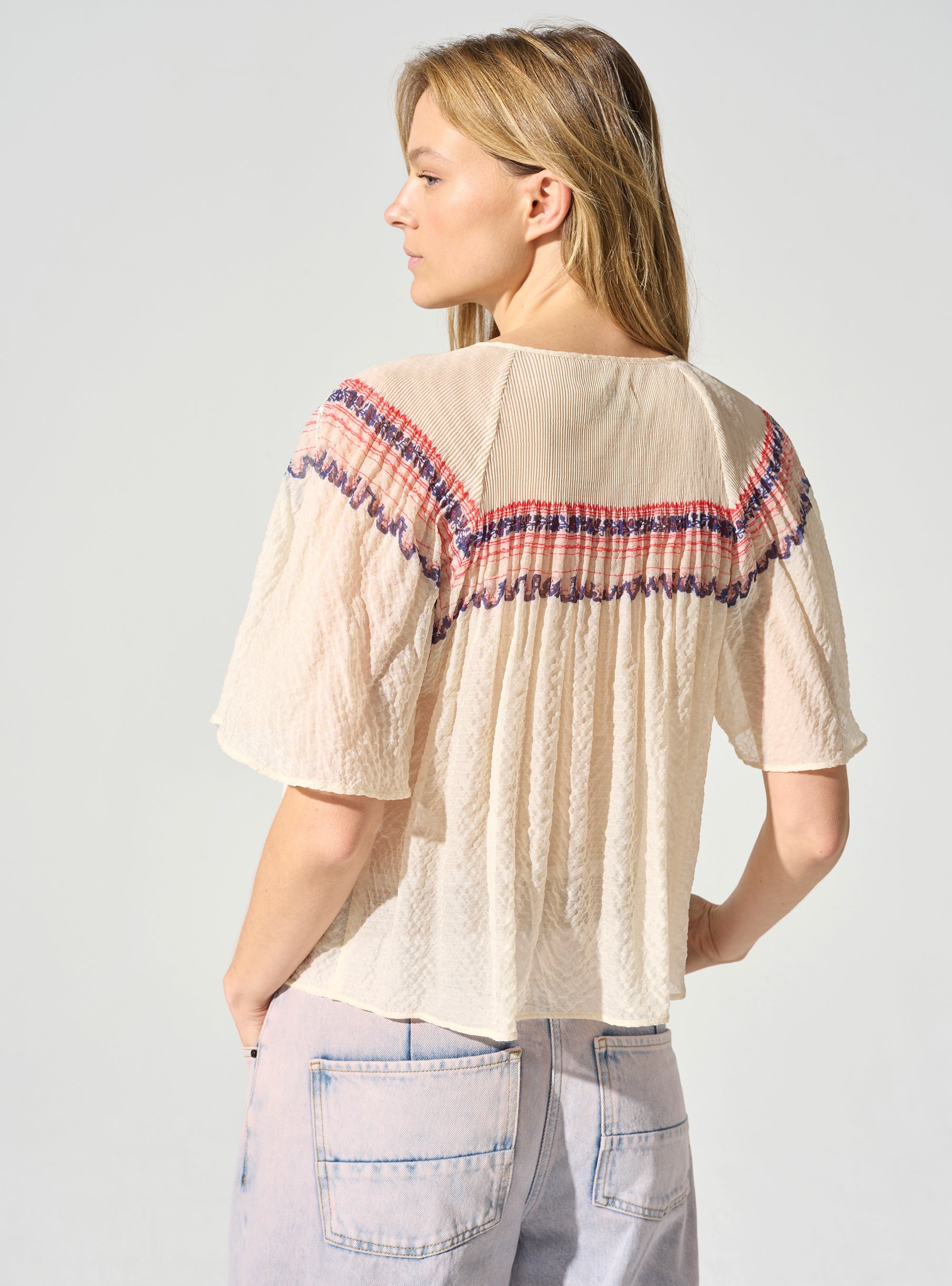 Blouse manches papillons