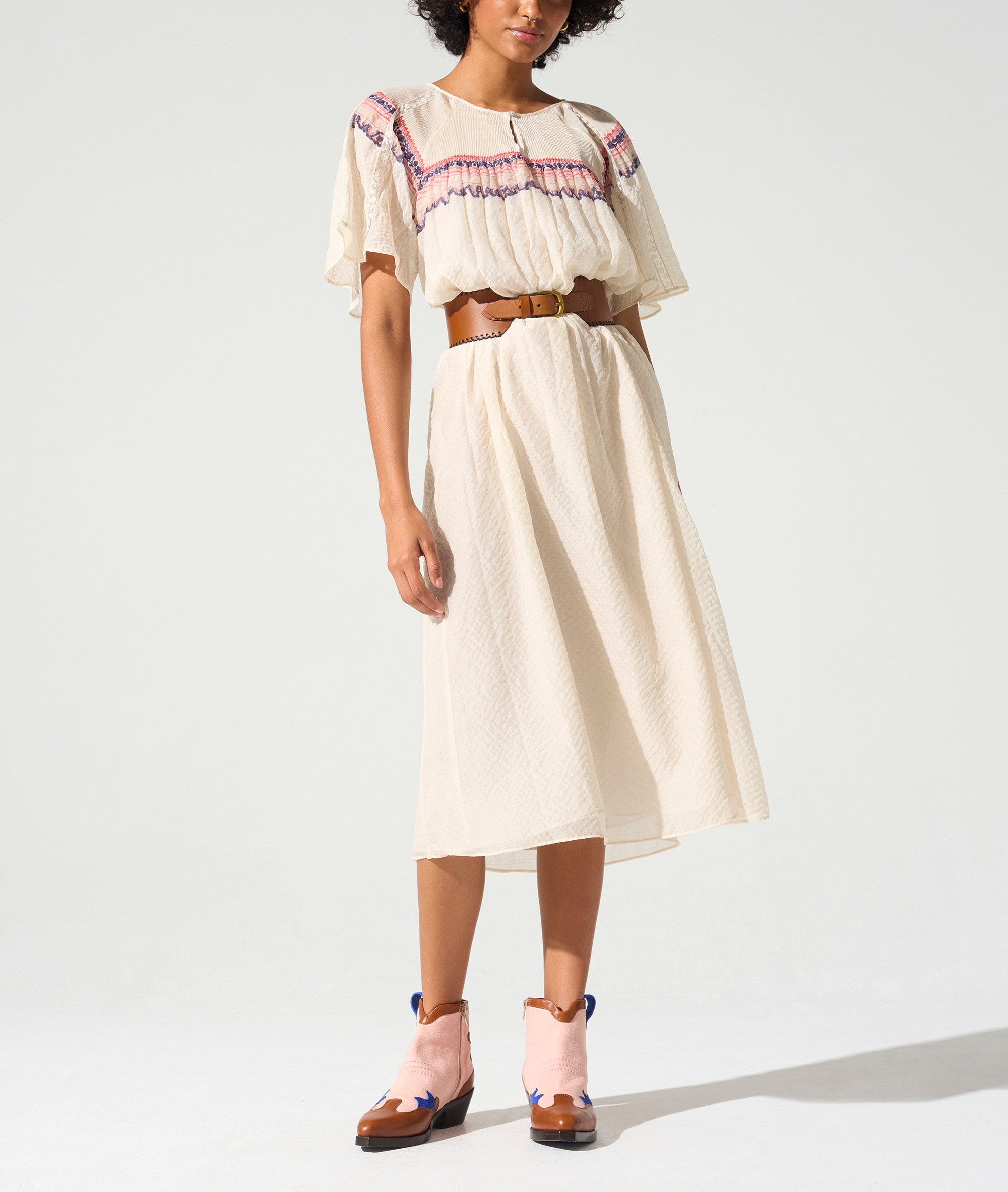 Robe manches courtes esprit papillons Cotélac