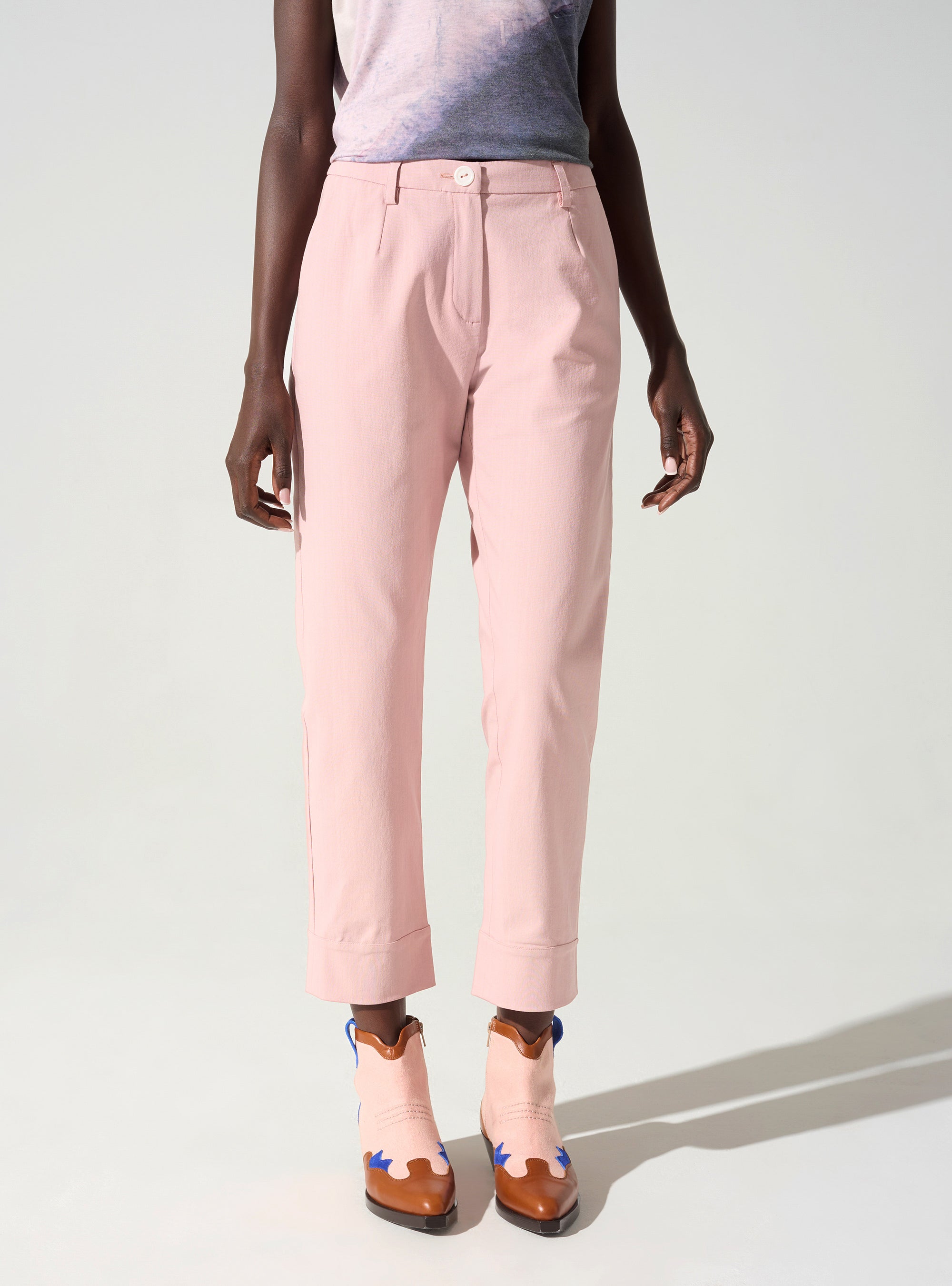 Pantalon Capri avec ceinture passant Cotélac