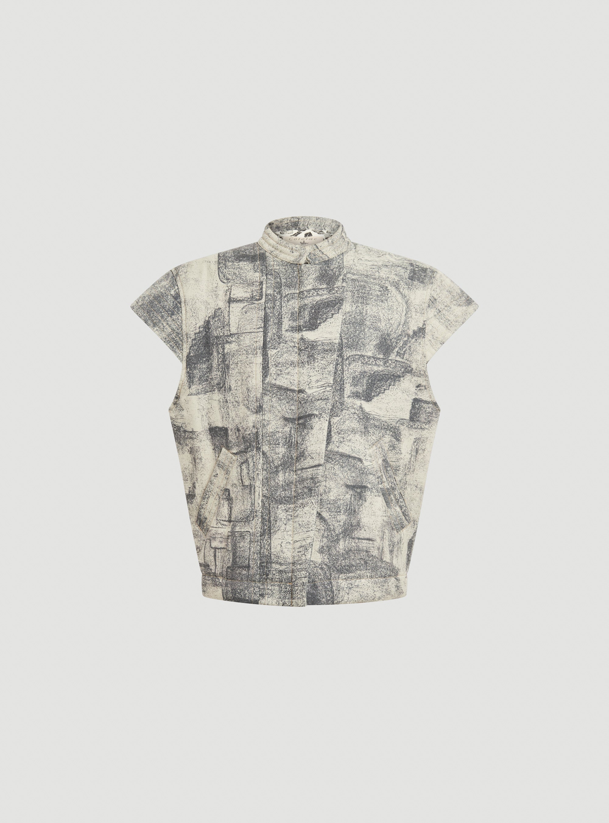 Quilted cap sleeve jacket