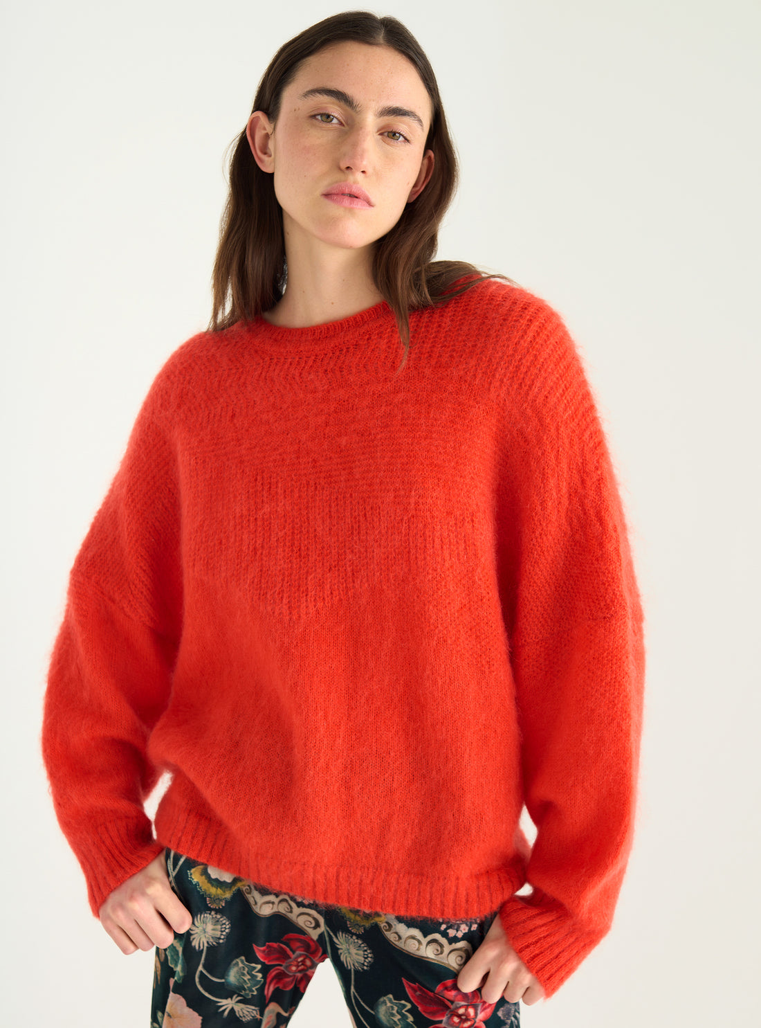 Brushed mohair sweater