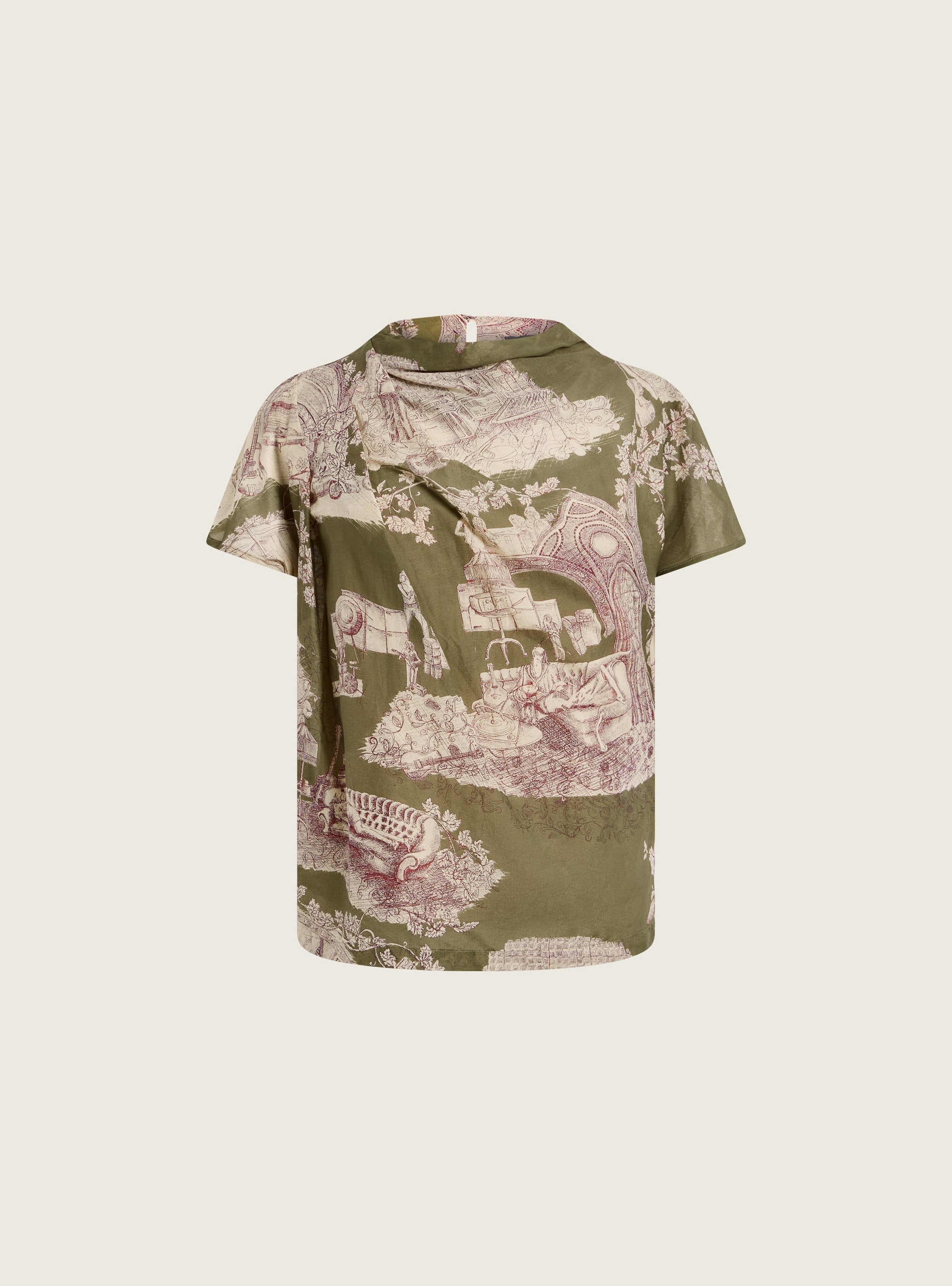 Blouse drapée en voile coton/soie Cotélac