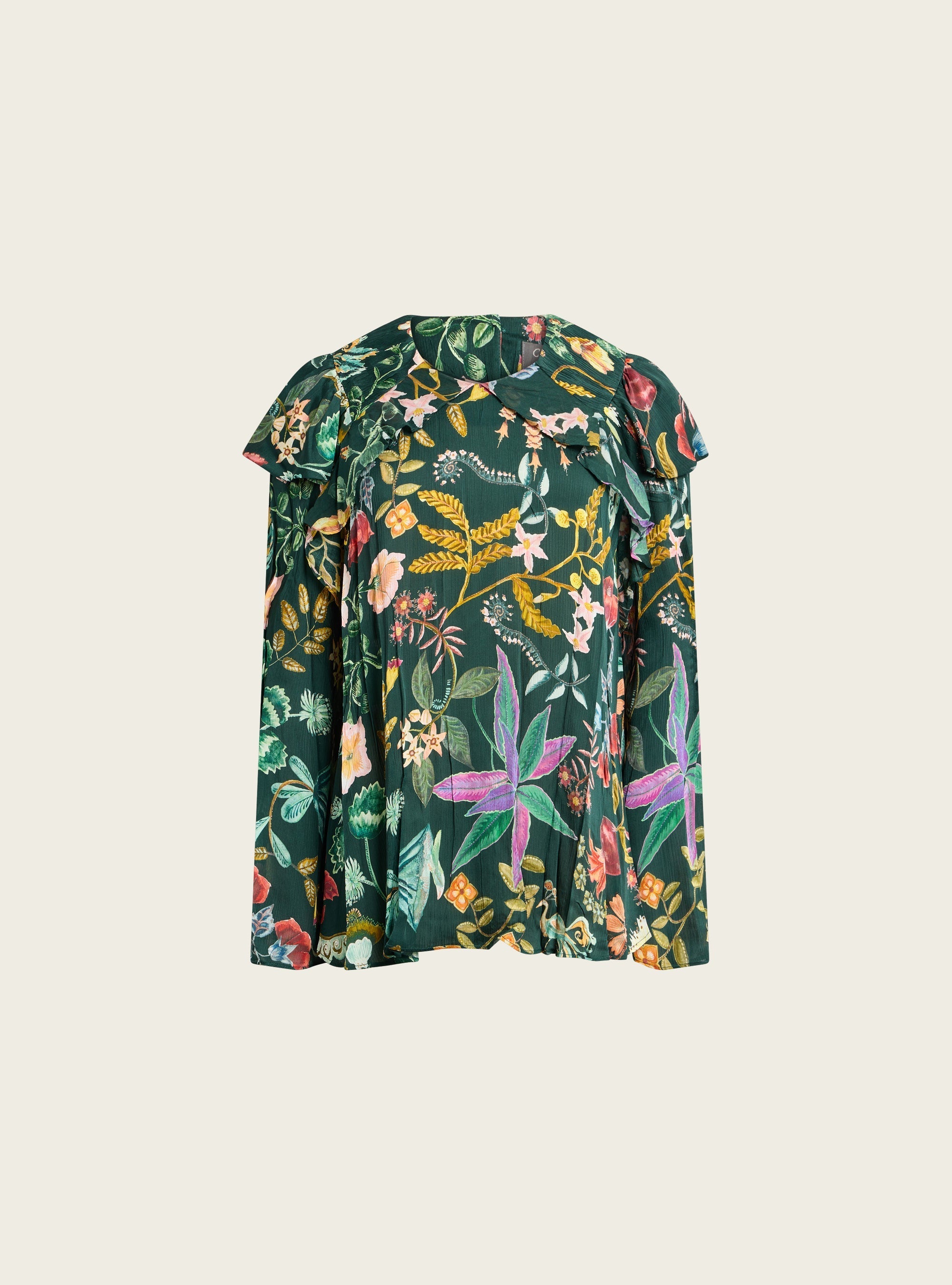 Blouse imprimée à volants Cotélac