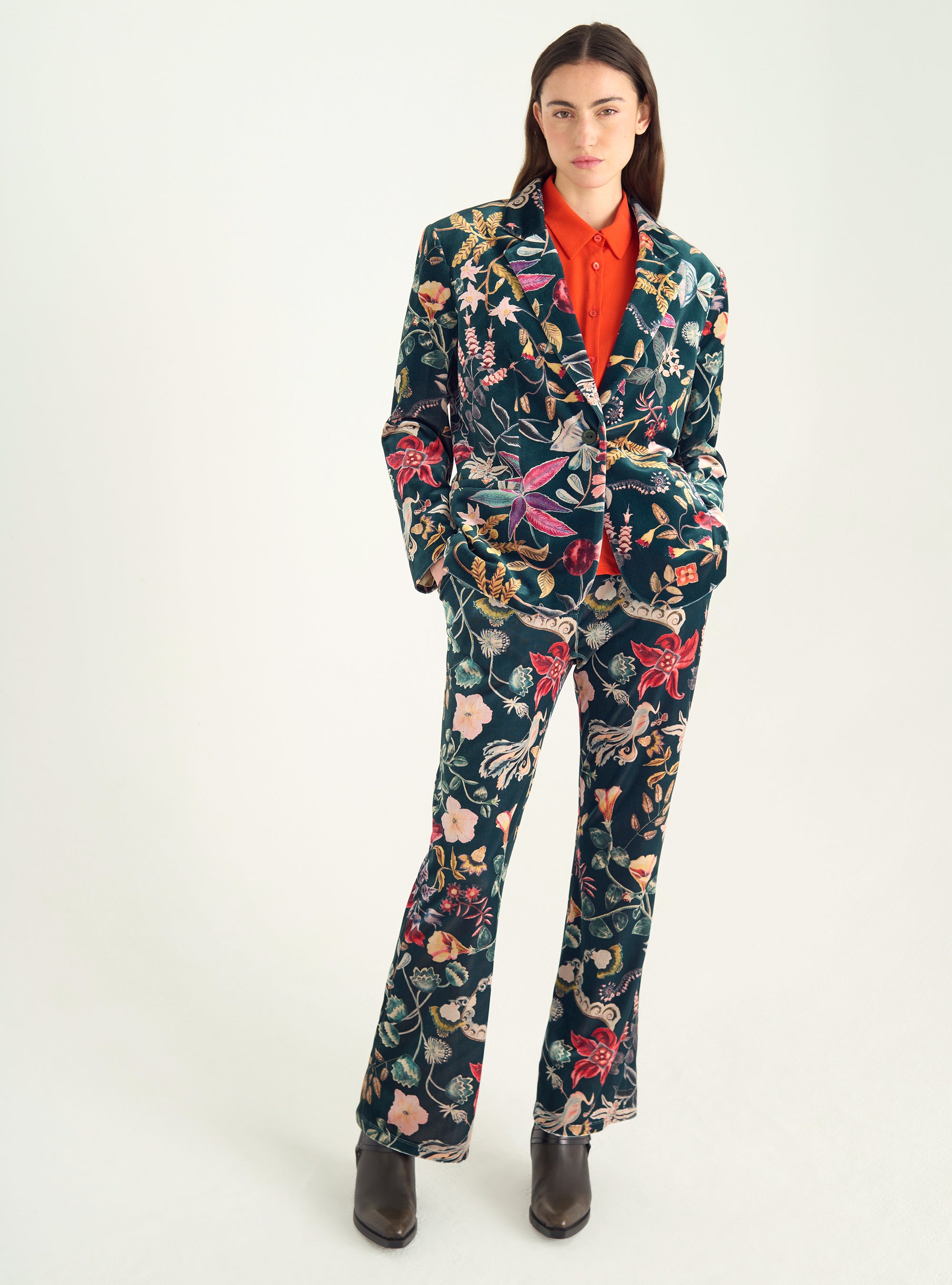 Veste blazer en maille velours