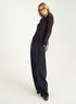 Wide-legged technical knit pants
