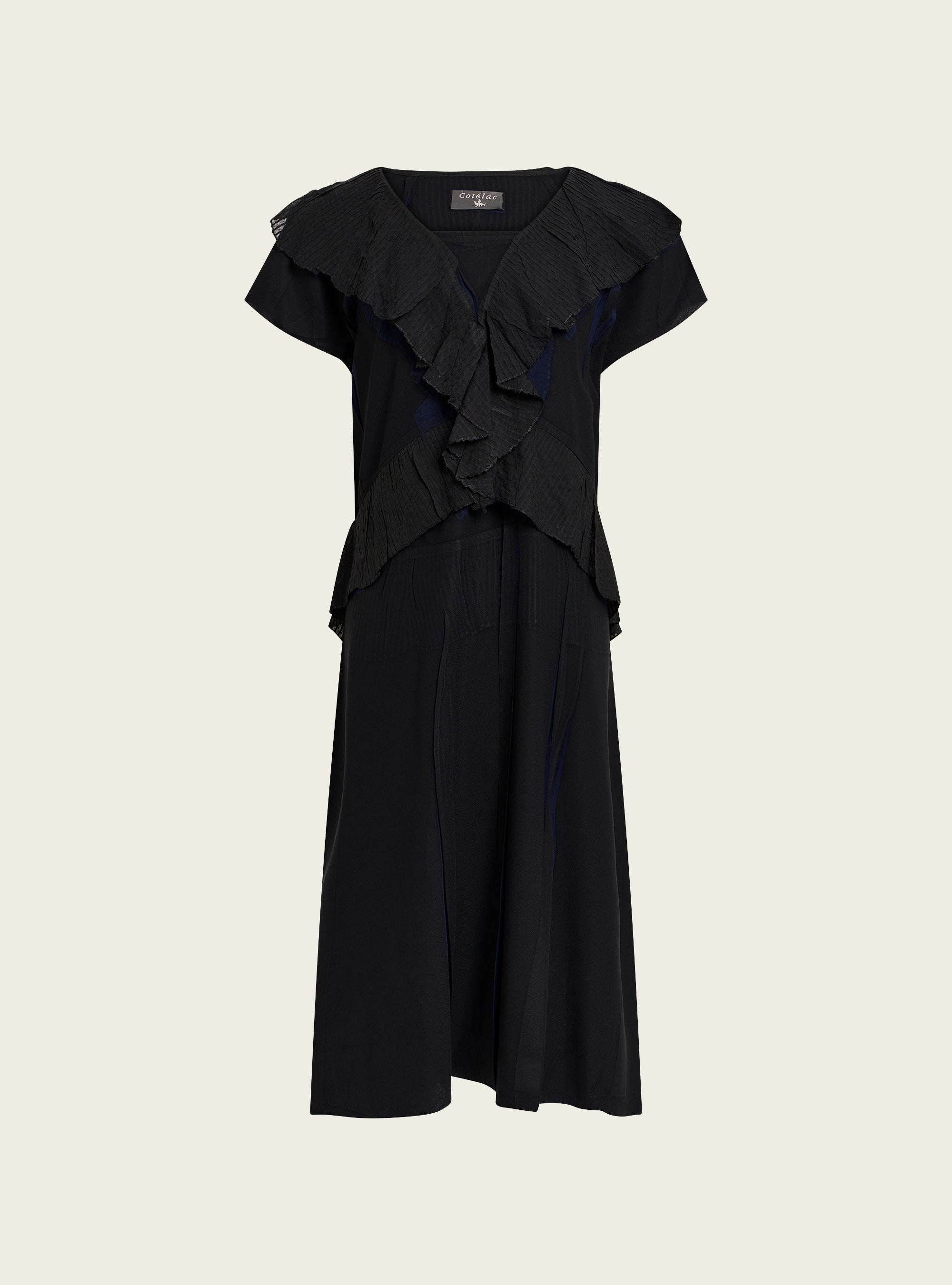 Robe à volants plissés et matière fluide Cotélac