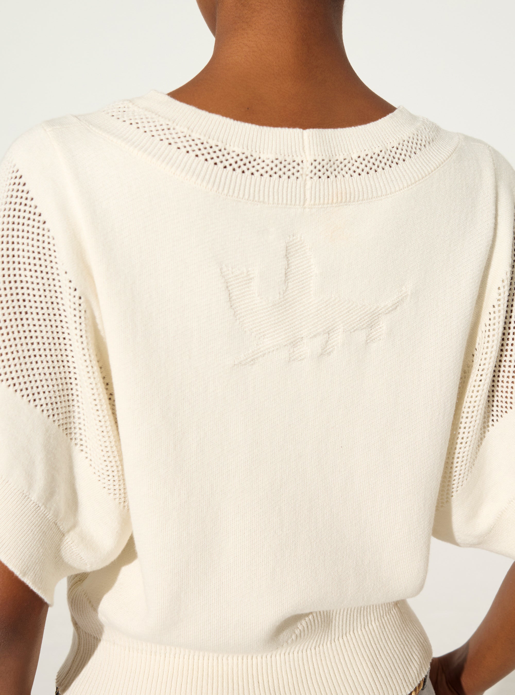 white cotton and cashmere sweater