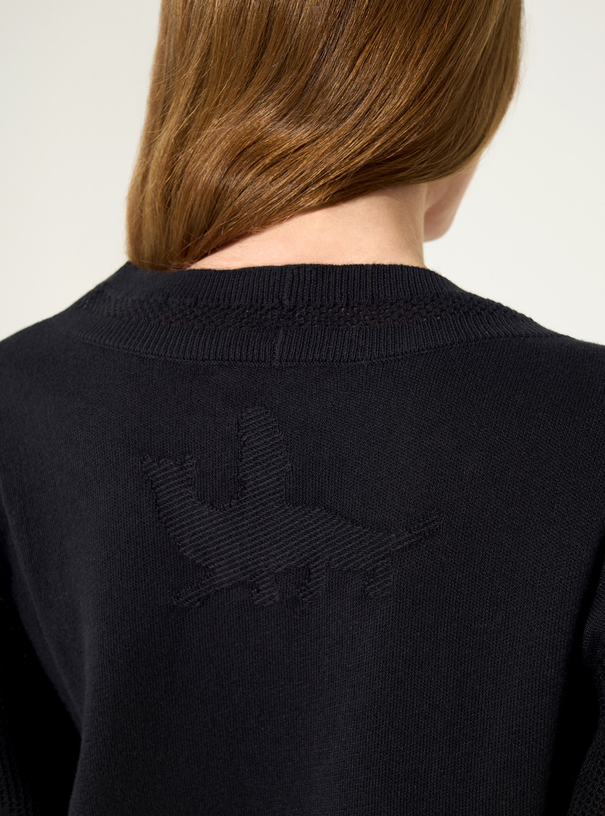 Pull en coton et cachemire noir