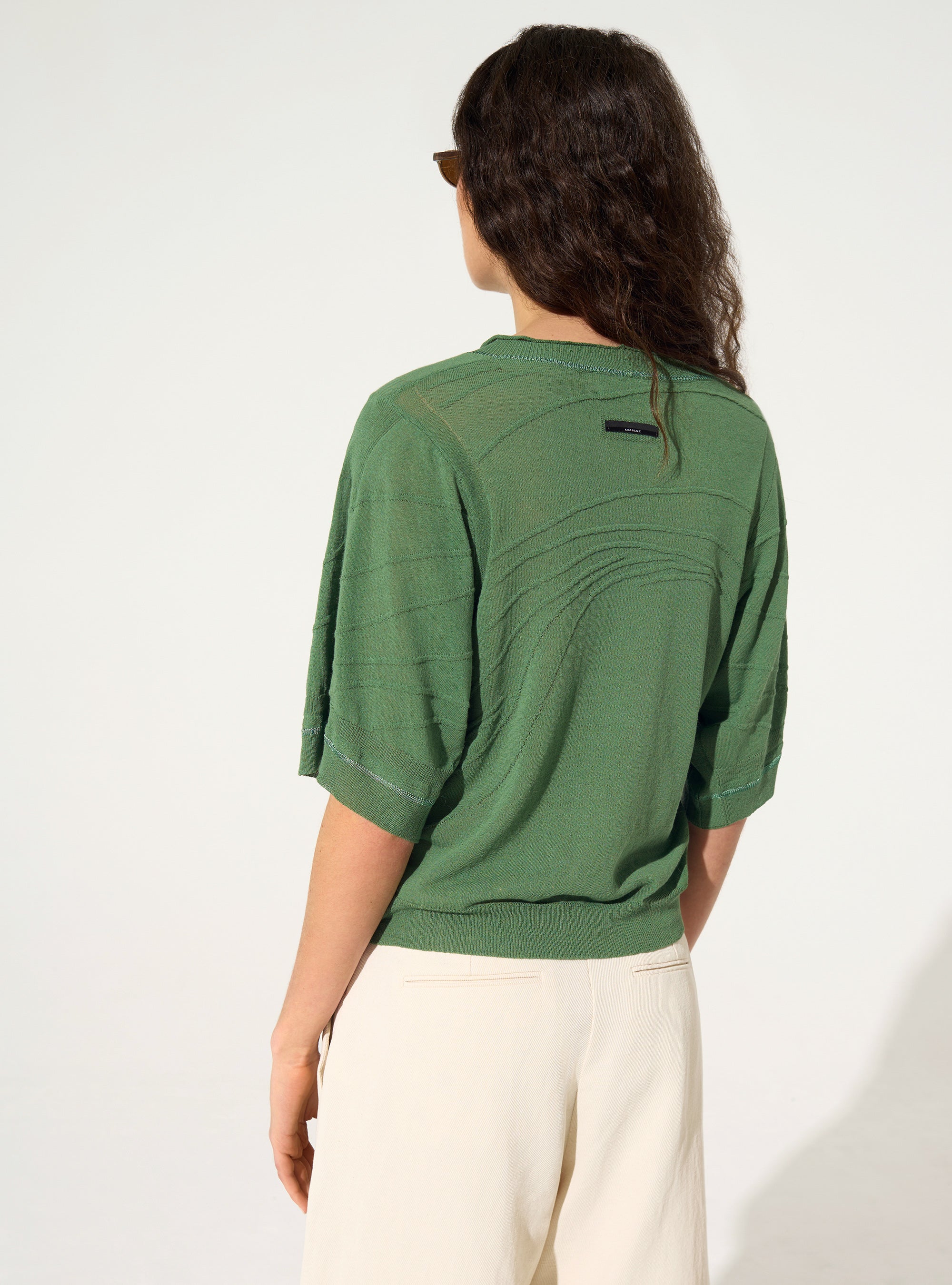 Pull en coton vert