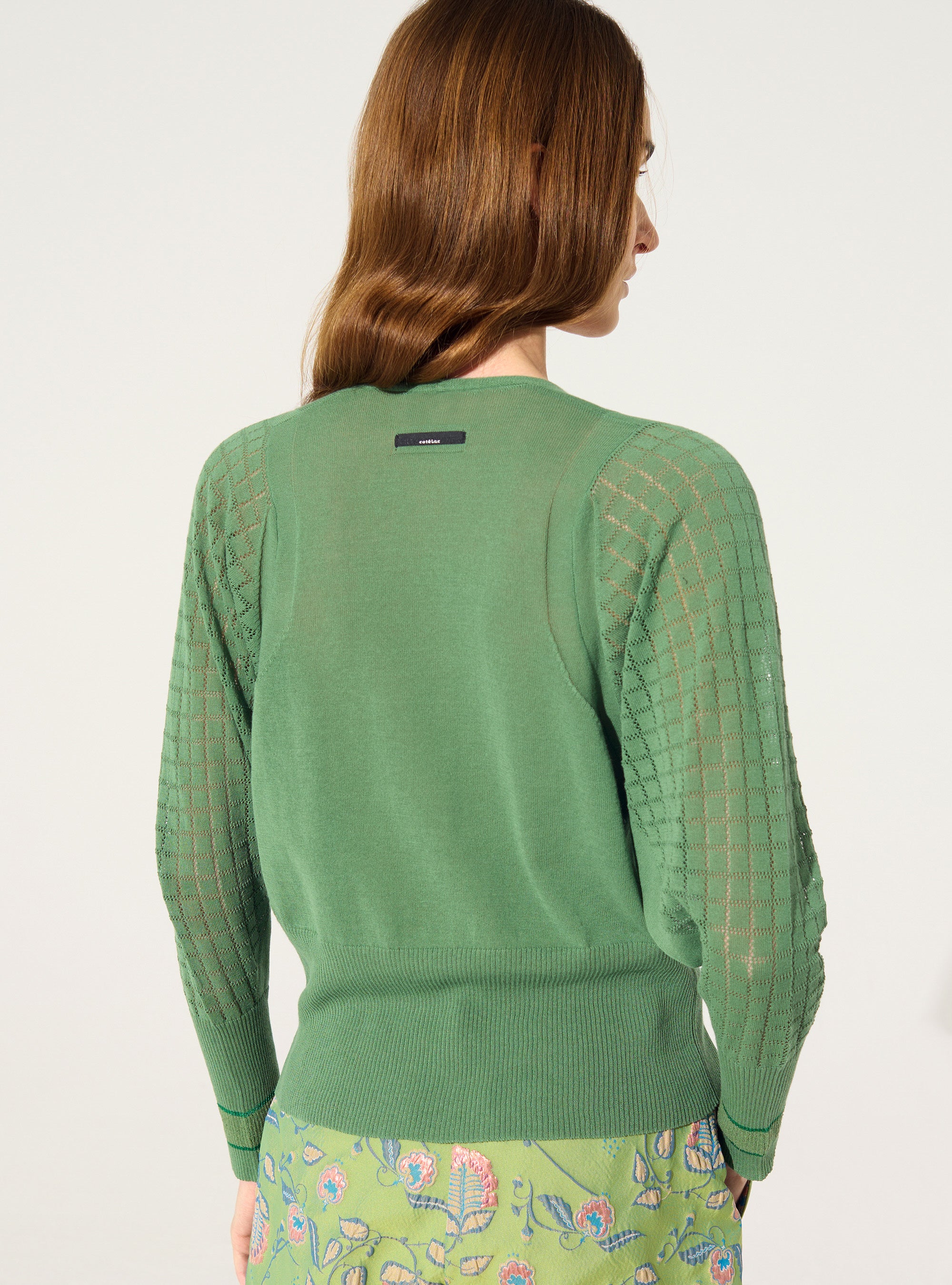 Green cotton cardigan