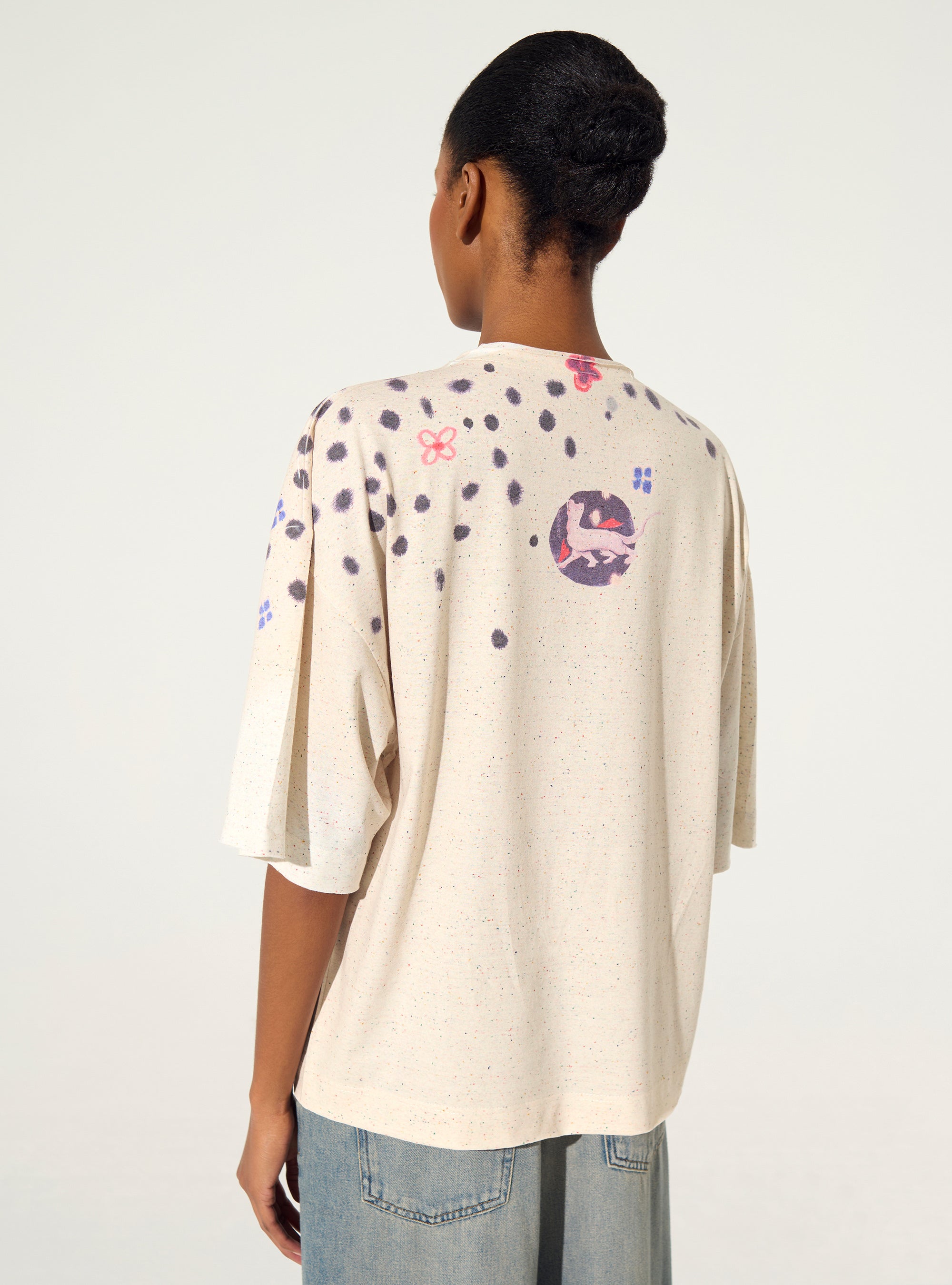 T-Shirt plissé et sublimé violet