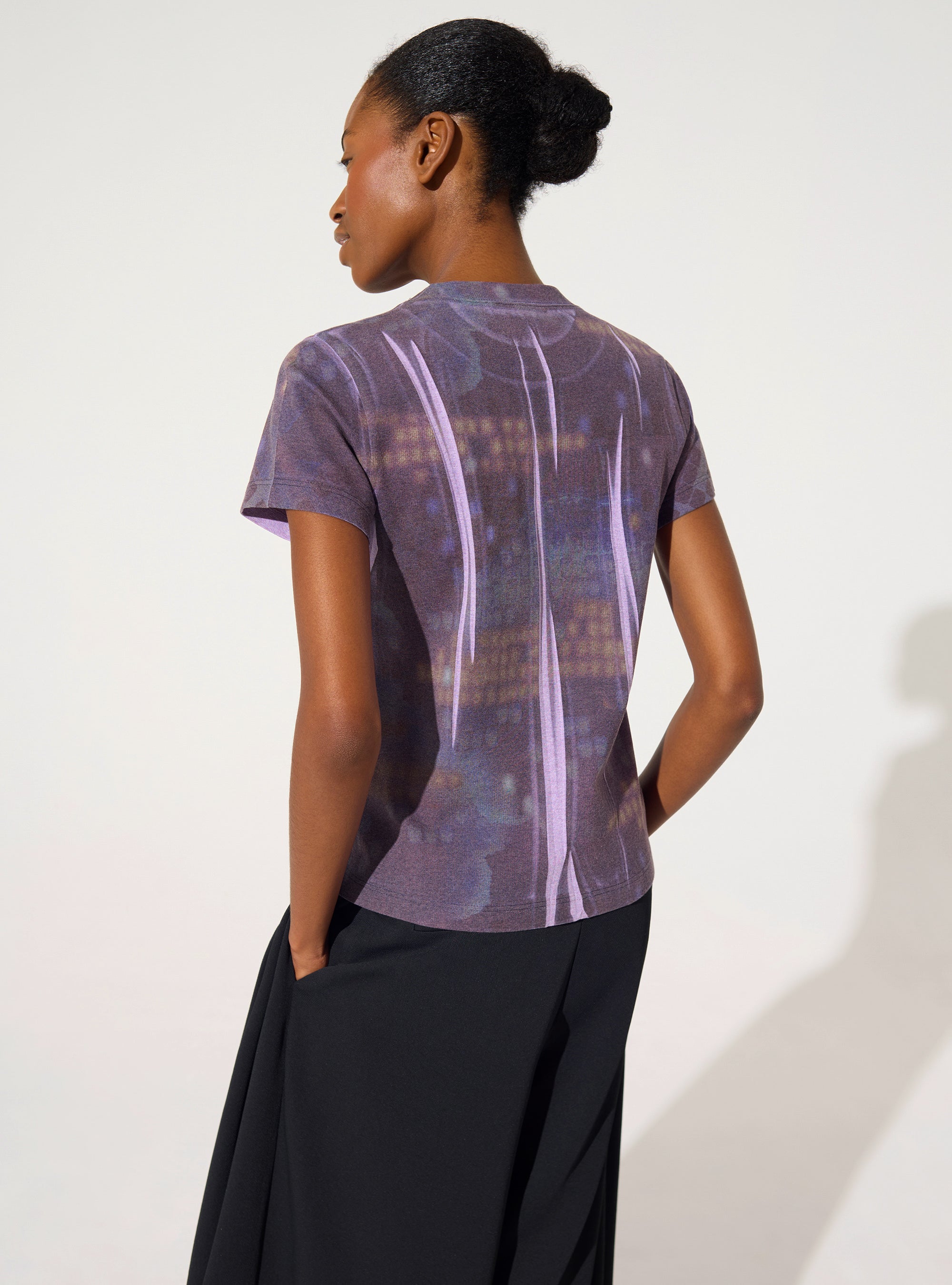 T-shirt imprimé maison violet Cotélac