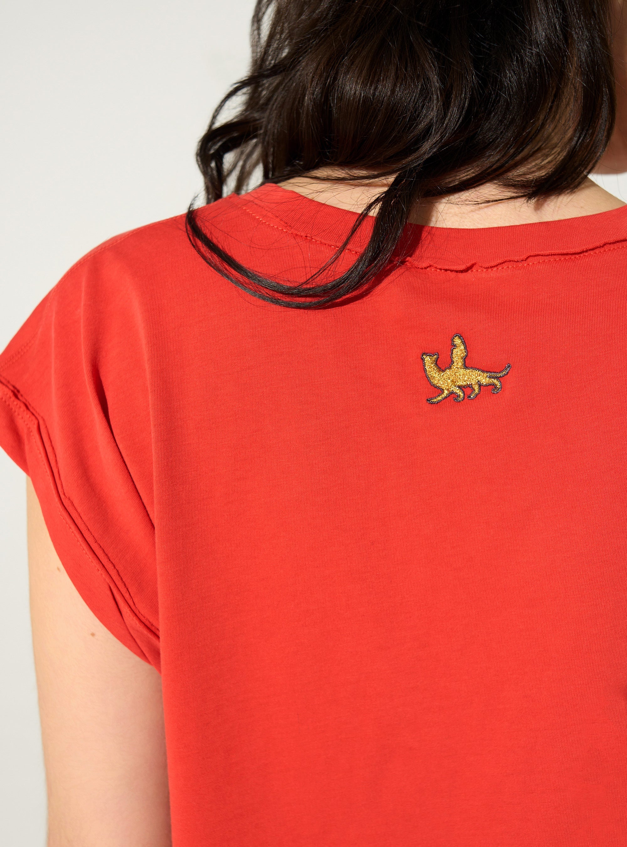 Débardeur en coton biologique rouge