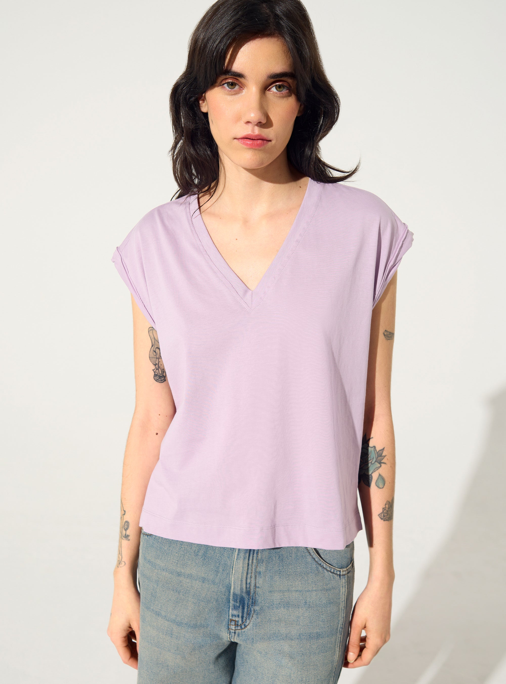 Purple organic cotton tank top