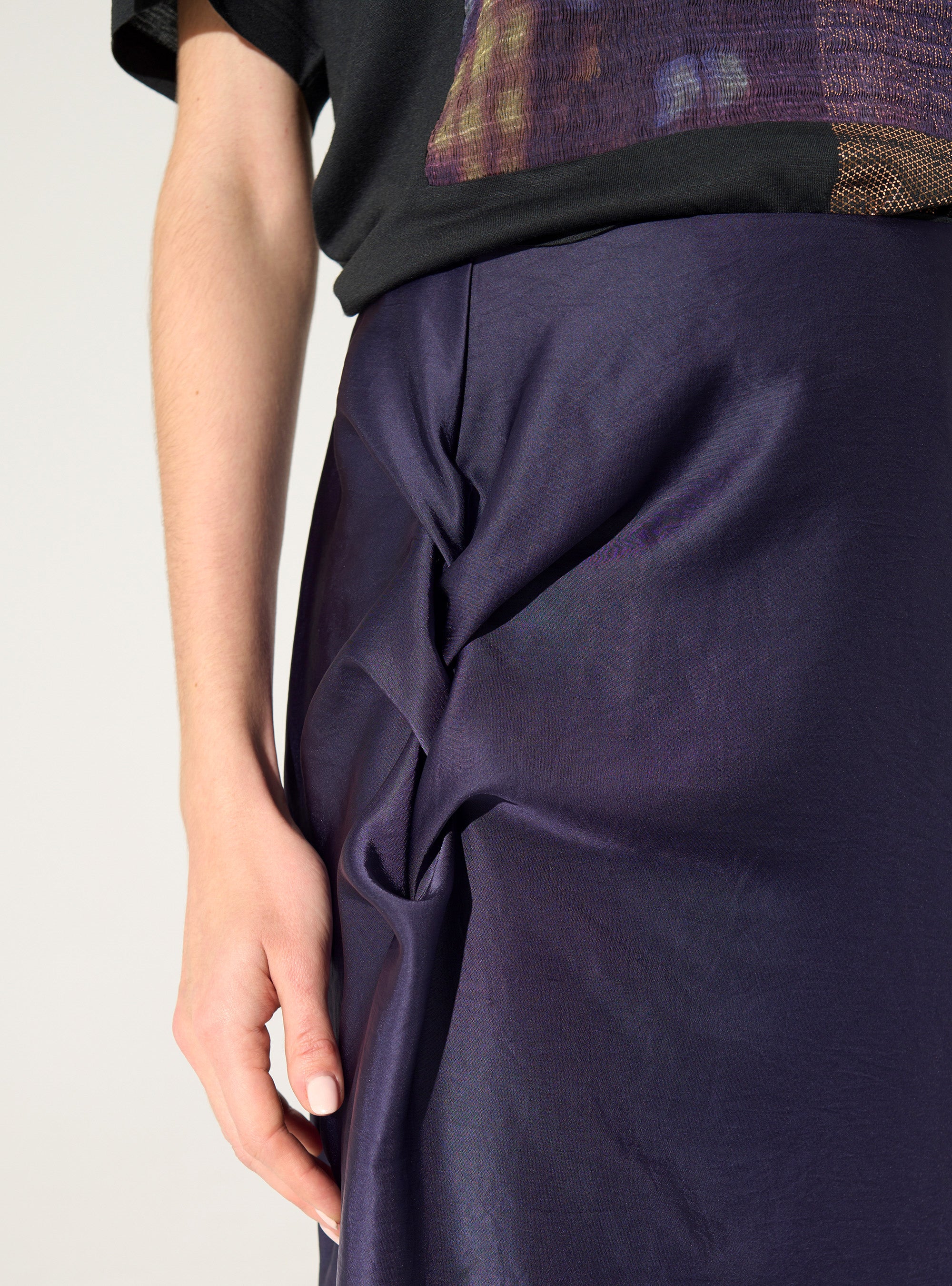 Purple satin skirt