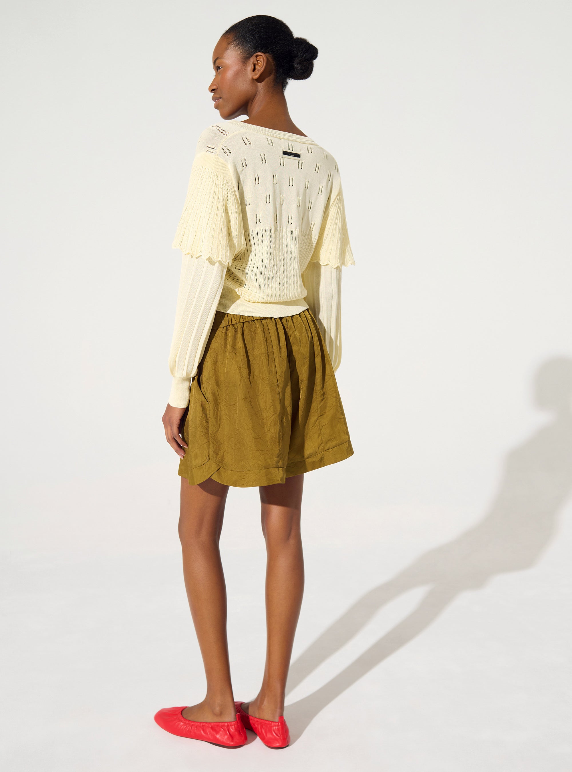 Short en cupro bronze