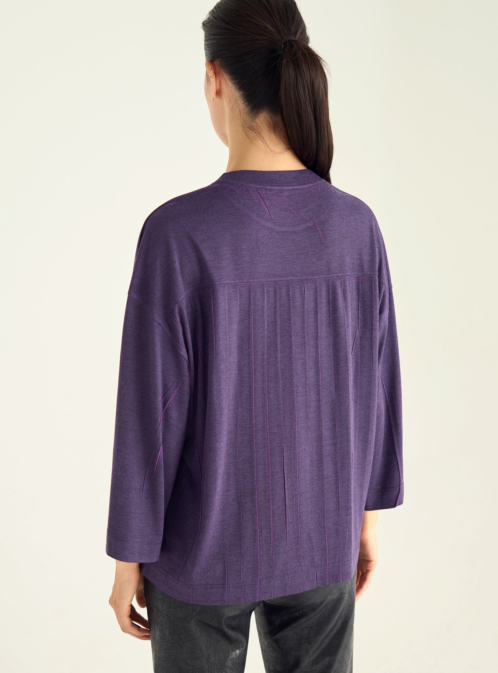 T-shirt oversize plissé violet