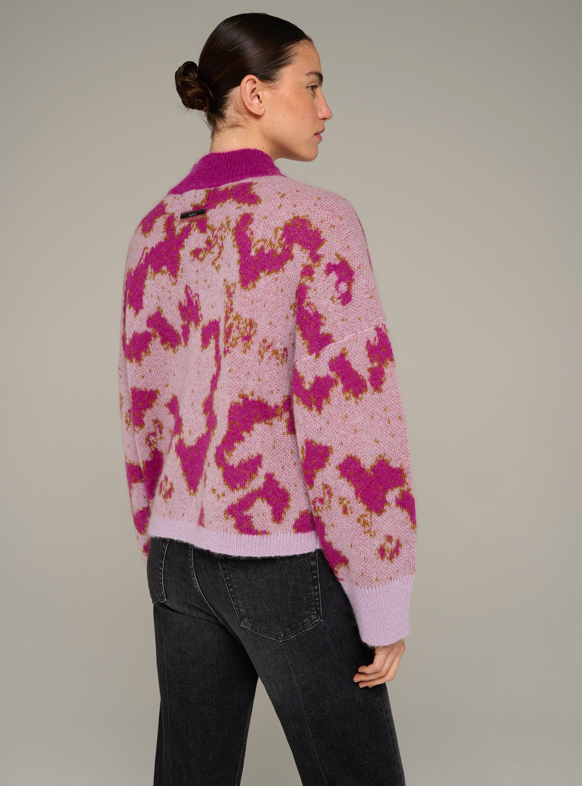 Cotélac pull jacquard col rond manches longues