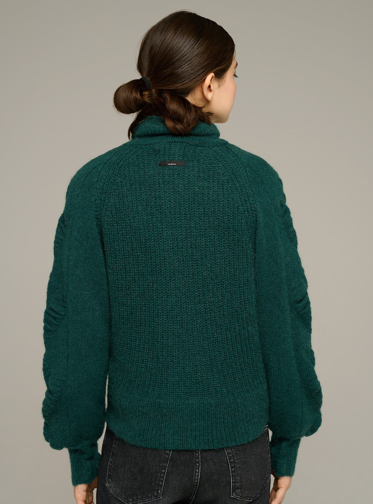 Cardigan zippé col montant manches longues